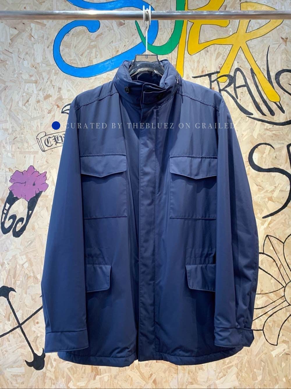 Loro Piana Blue High-Collar Multi-Pocket Jacket Size L Size US L / EU 52-54 / 3 - 1 Thumbnail