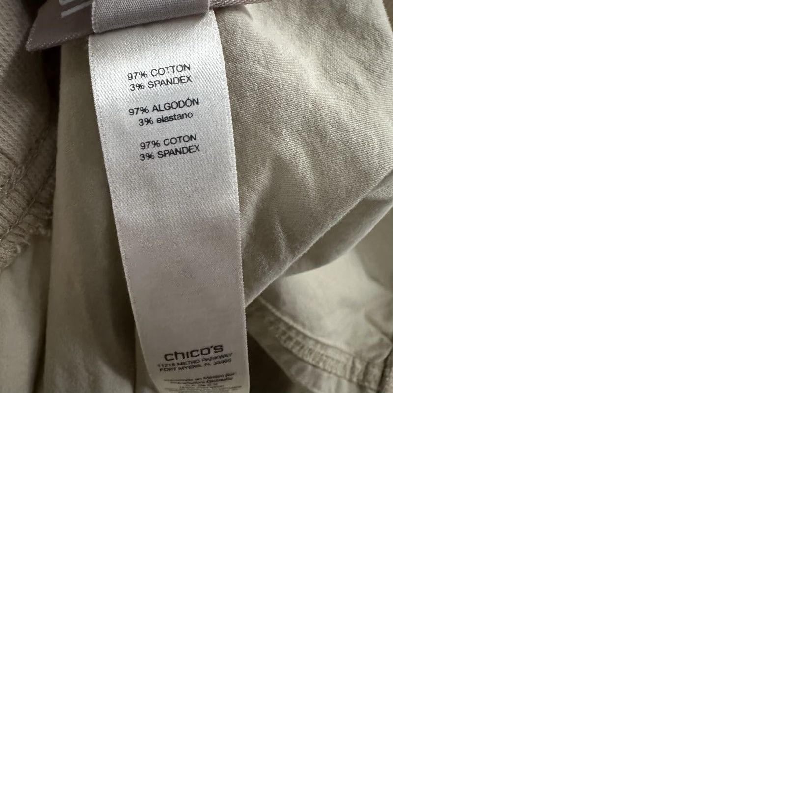 Vintage Chicos Pants Size 1 Beige Utility Roll Tab Stretch Cotton Blend Womens Size 25" / US 0 / IT 36 - 10 Thumbnail