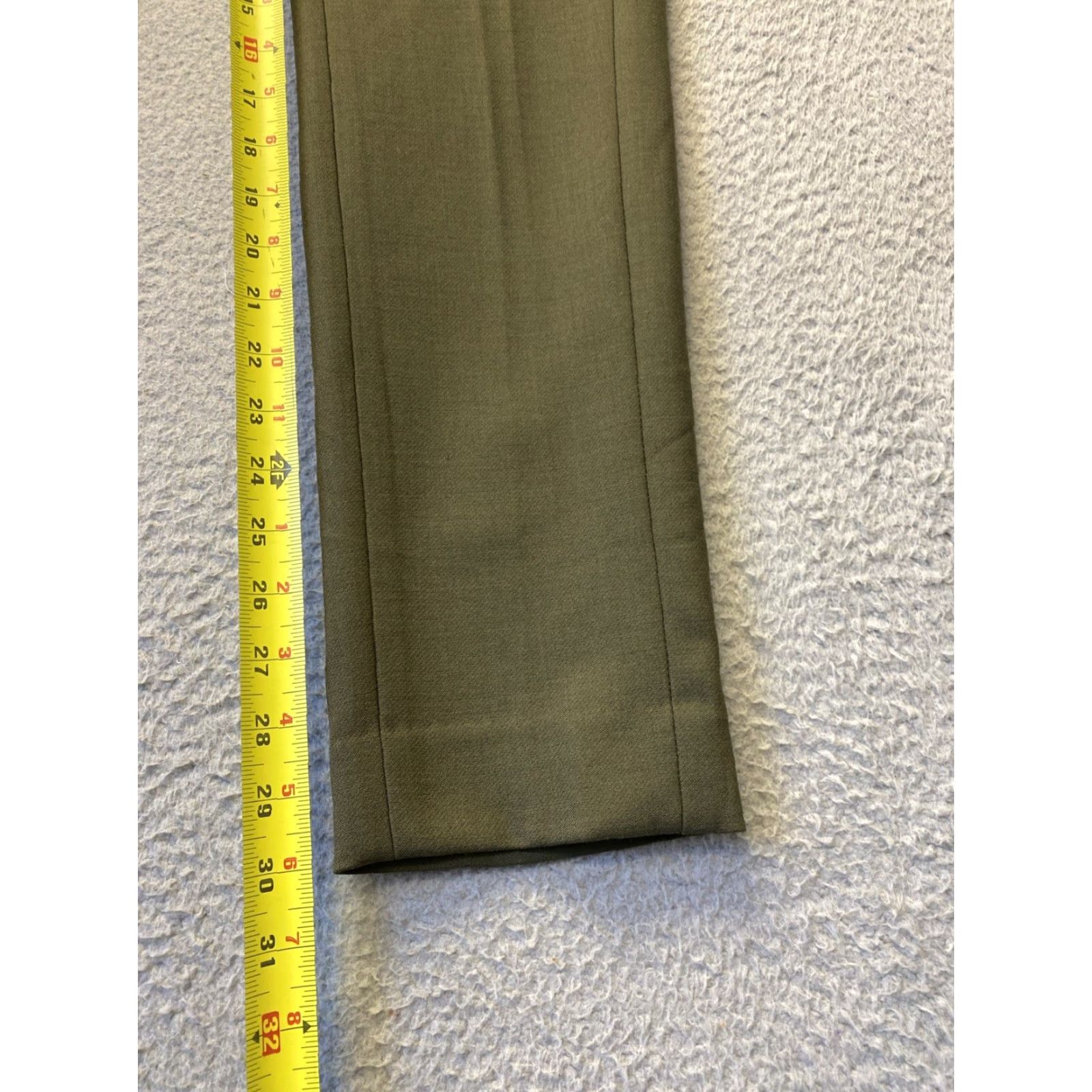 J.Crew JCrew Collection Petite Cigarette Pant Women Size 4 Slim Wool Viscose Polyester Elastane Heavy Green Size 27" / US 4 / IT 40 - 5 Thumbnail