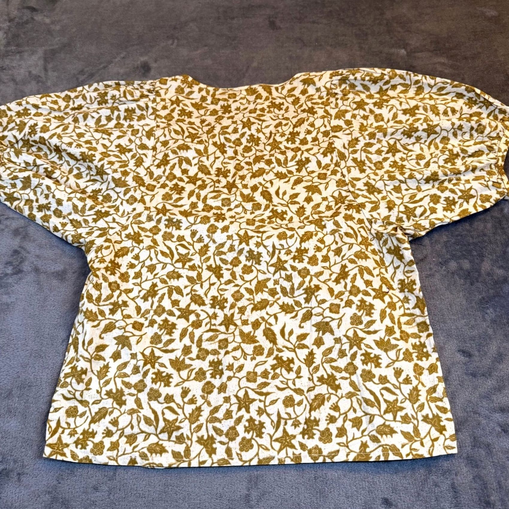 Madewell Madewell Blouse Womens XX-Small Green Floral V-Neck Flutter Sleeve Boho Cotton Short Sleeve Casual Lightweight Breathing Spring Summer Vintage: No Size XXS / US 00 / IT 34 - 4 Thumbnail