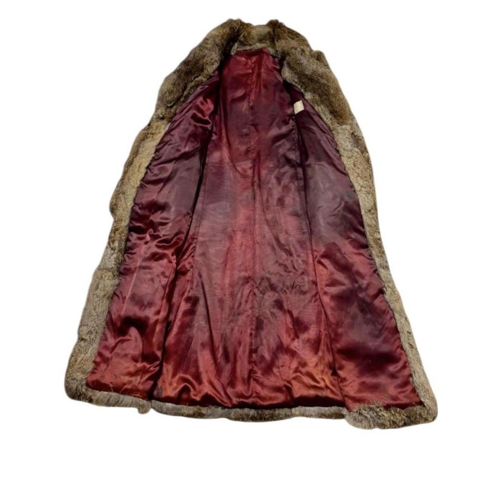 Other Real rabbit fur mob wife style grunge brown fur coat Size XS / US 0-2 / IT 36-38 - 4 Thumbnail