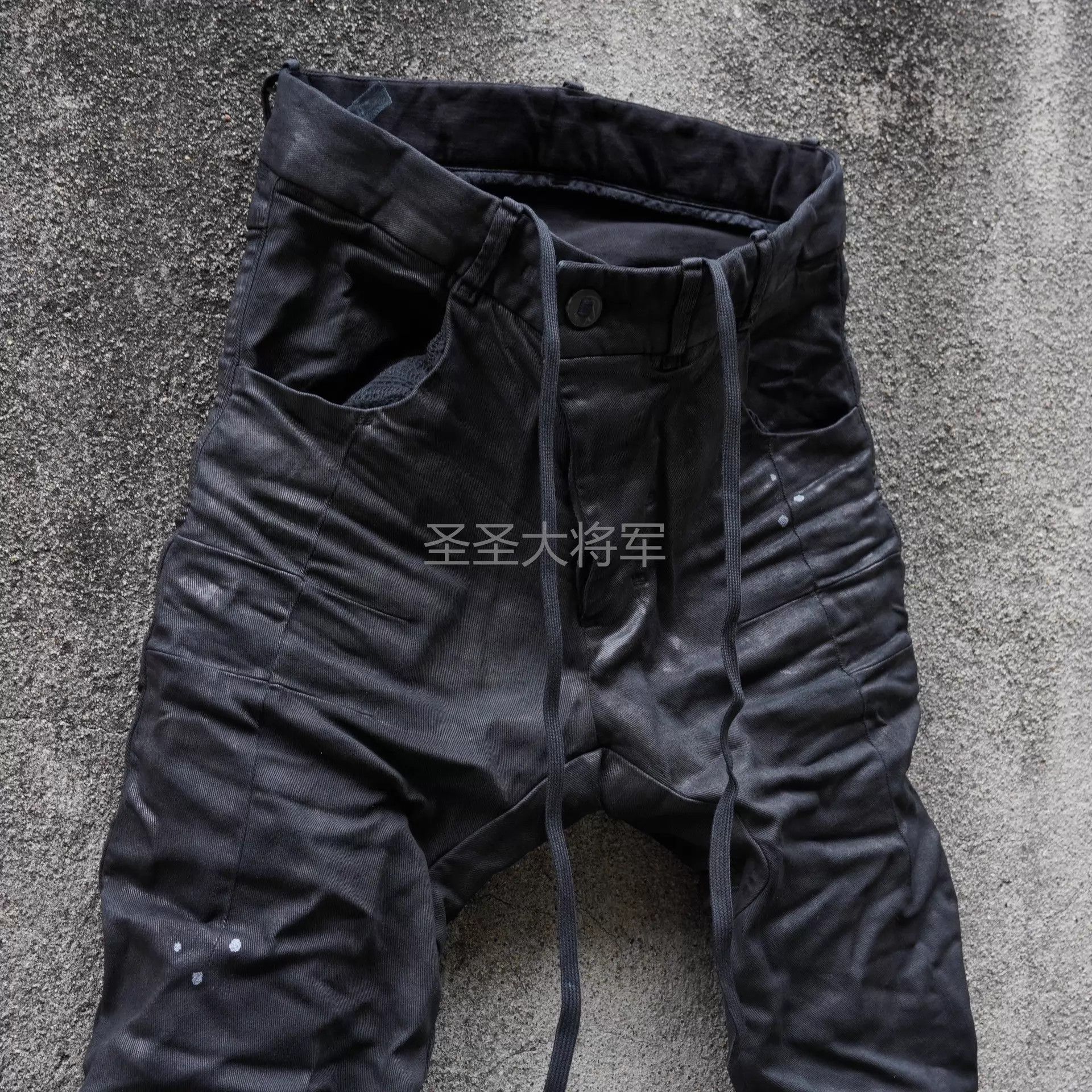 Boris Bidjan Saberi BBS P13TF Slim Tapered Distressed Waxed Black Jeans XS/S Size US 28 / EU 44 - 5 Thumbnail