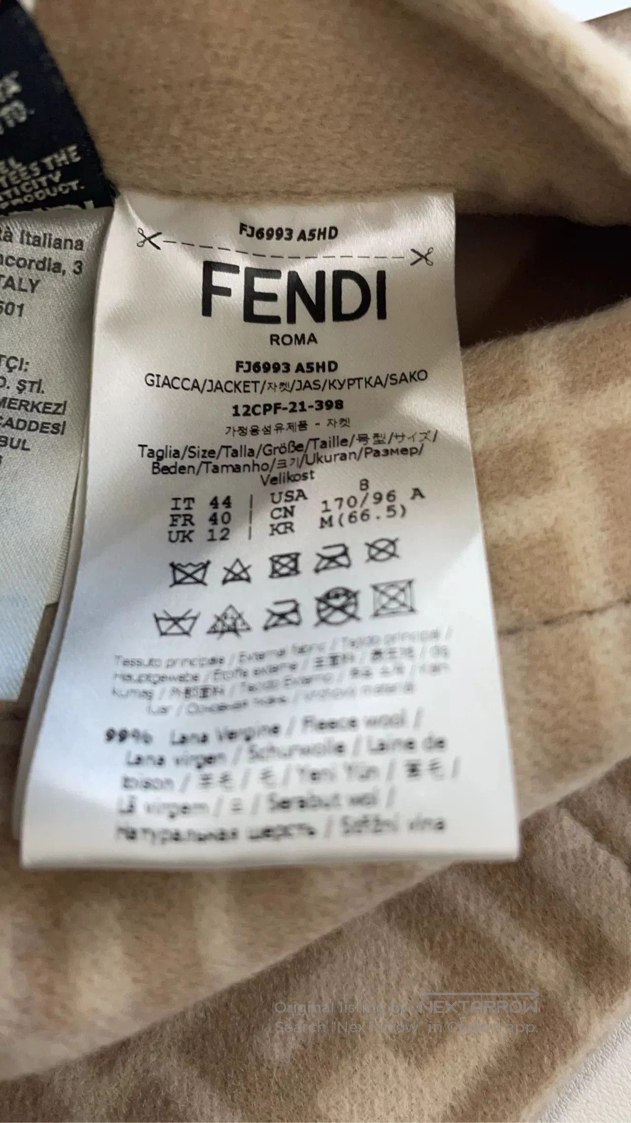 Fendi fendi beige reversible cropped hooded jacket. Size US L / EU 52-54 / 3 - 4 Thumbnail