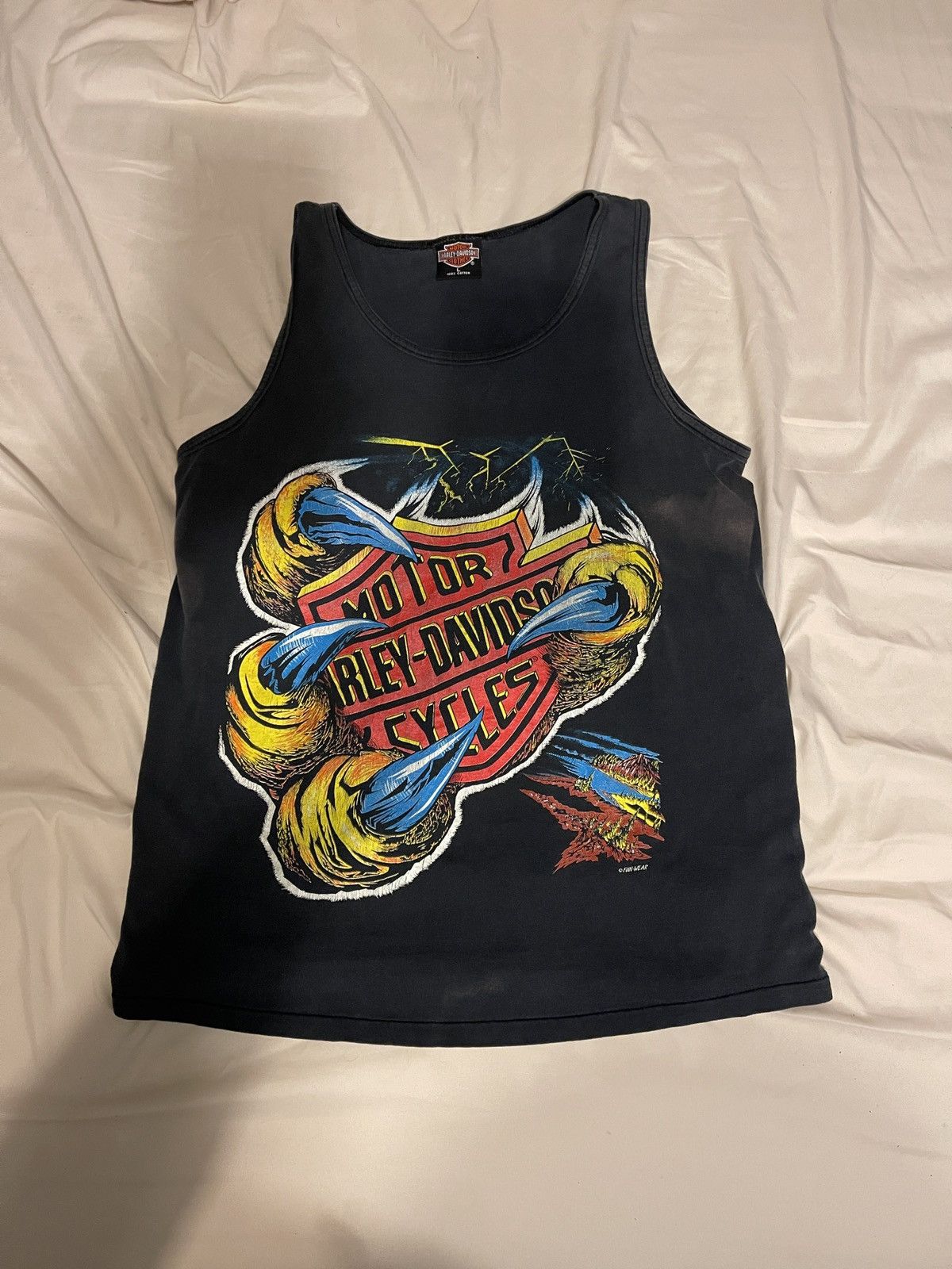 Harley Davidson × Vintage Harley Davidson bike no sleeve tee shirt Size US M / EU 48-50 / 2 - 1 Thumbnail