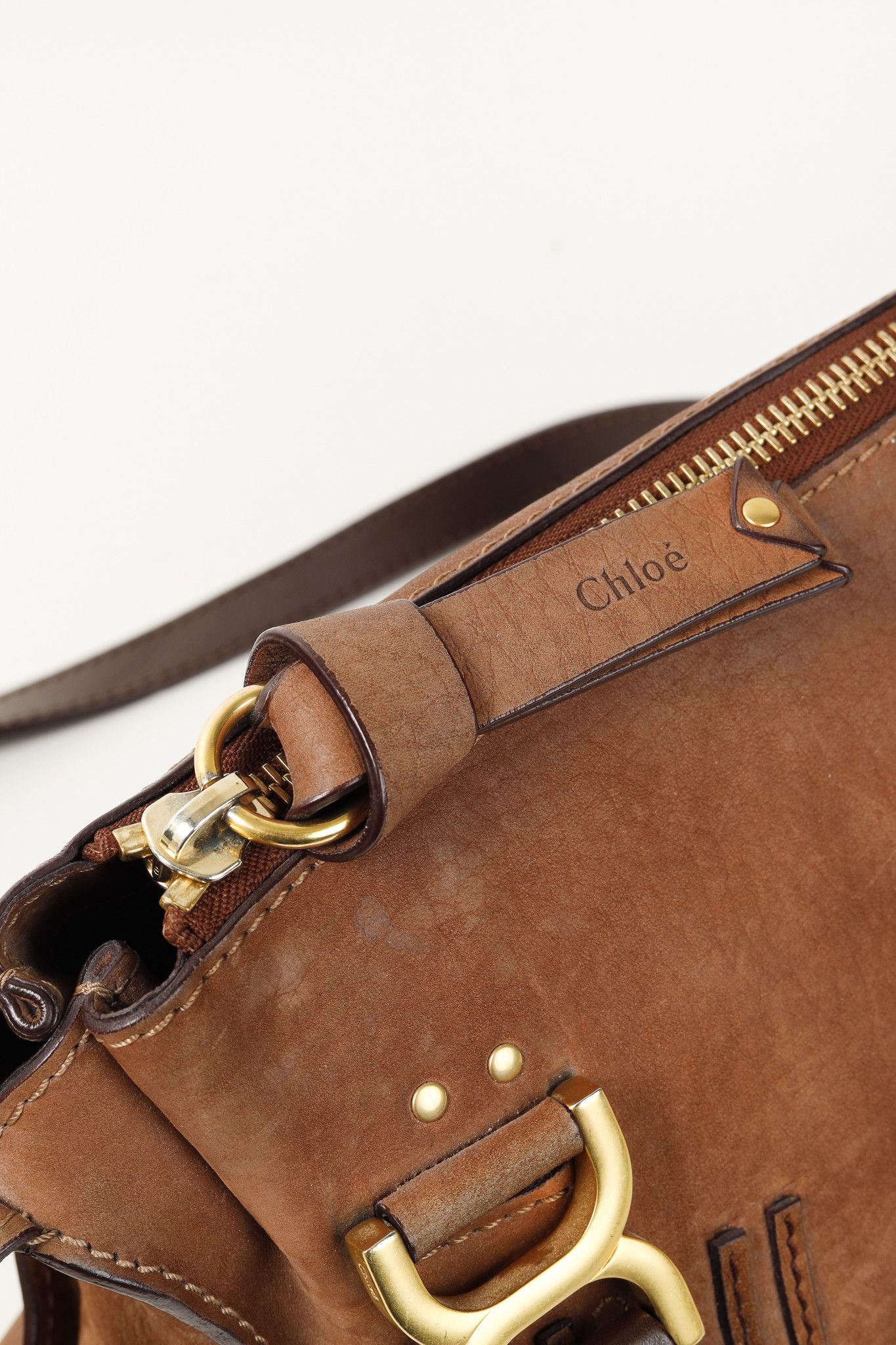 Chloe Chloe Marcie Brown Nubuck-Leather Shoulder Bag Size ONE SIZE - 12 Thumbnail