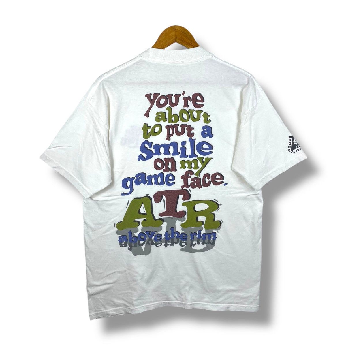 Reebok Vintage 90s REEBOK Above The Rim Hoopwear Graphic Tee Shirt Size US L / EU 52-54 / 3 - 1 Thumbnail