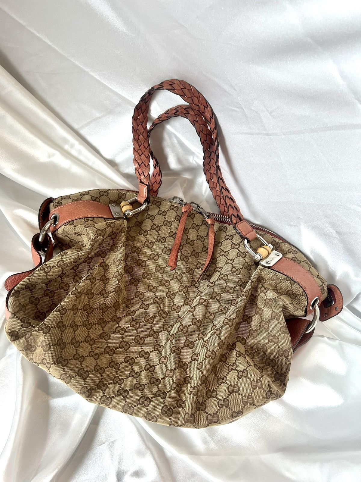 Gucci GUCCI GG Canvas & Leather Bamboo Bar Shoulder Bag Size ONE SIZE - 4 Thumbnail