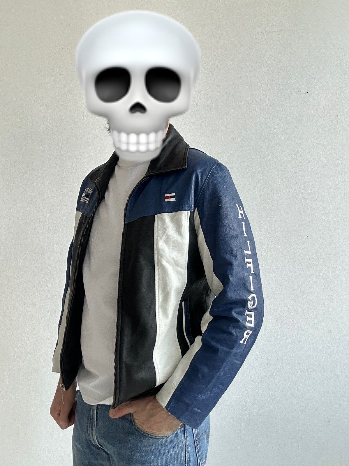 Tommy Hilfiger × Vintage Vintage Tommy Hilfiger Faded Racing Biker Jacket Size US M / EU 48-50 / 2 - 3 Thumbnail