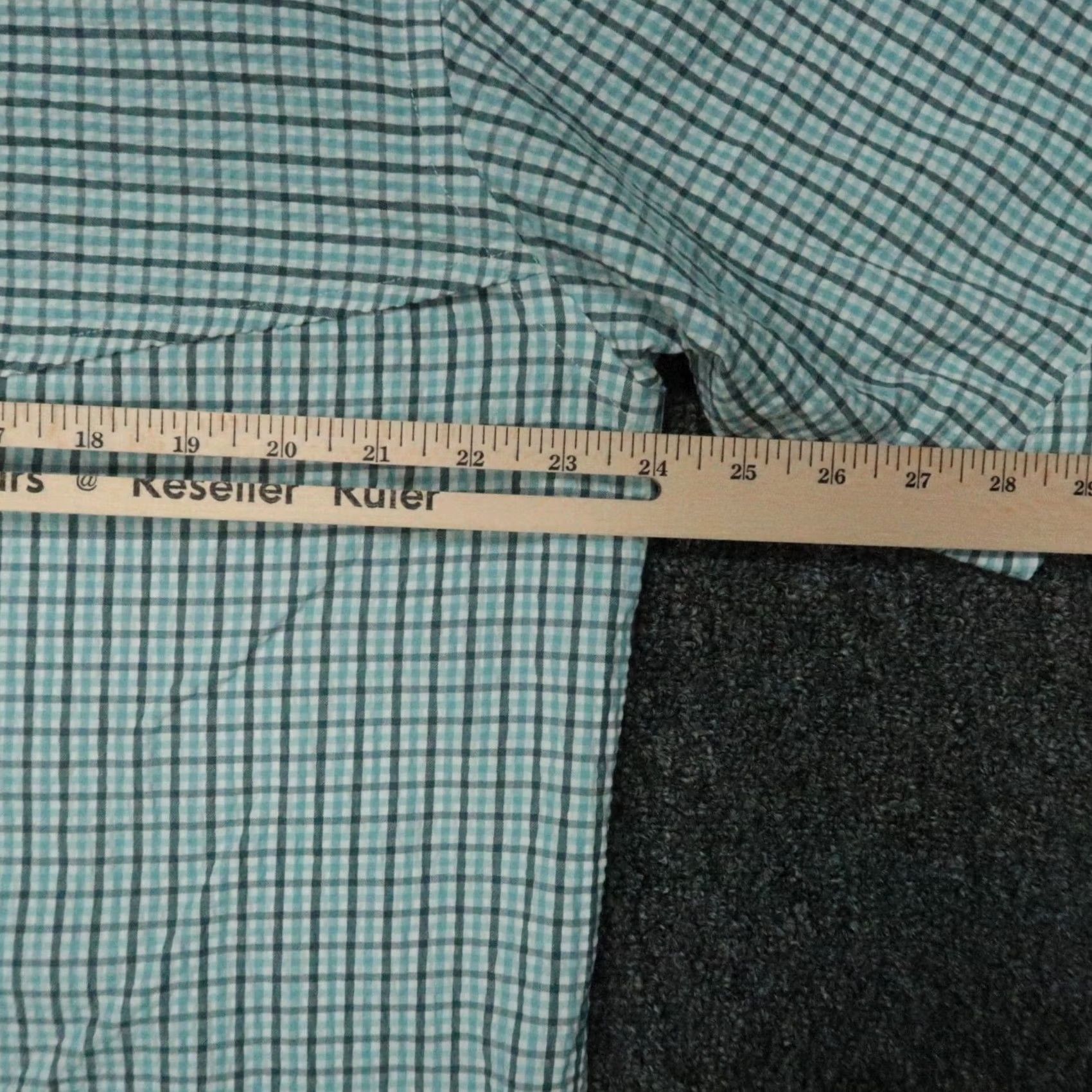 Vintage Criquet Shirt Mens XL Blue White Plaid Short Sleeve Button-Up Seersucker Casual Workwear Menswear Size US XL / EU 56 / 4 - 7 Thumbnail