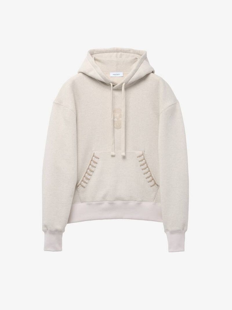 Alexander McQueen o1srvl11e0226 Skull Hooded Sweatshirt In Ivory Size US XL / EU 56 / 4 - 1 Preview