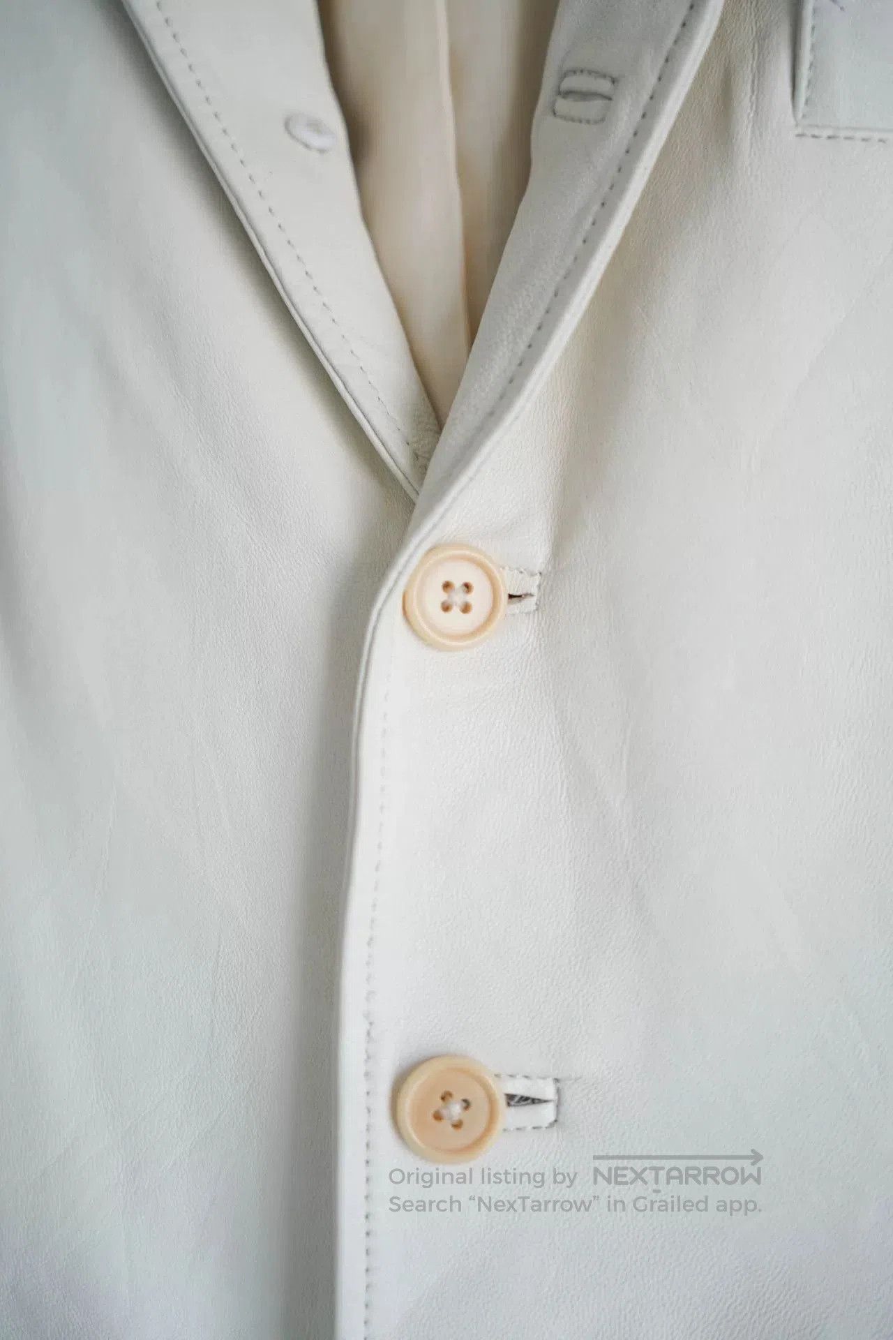Yohji Yamamoto Yohji Yamamoto White Leather Suit Jacket. Size US S / EU 44-46 / 1 - 4 Thumbnail