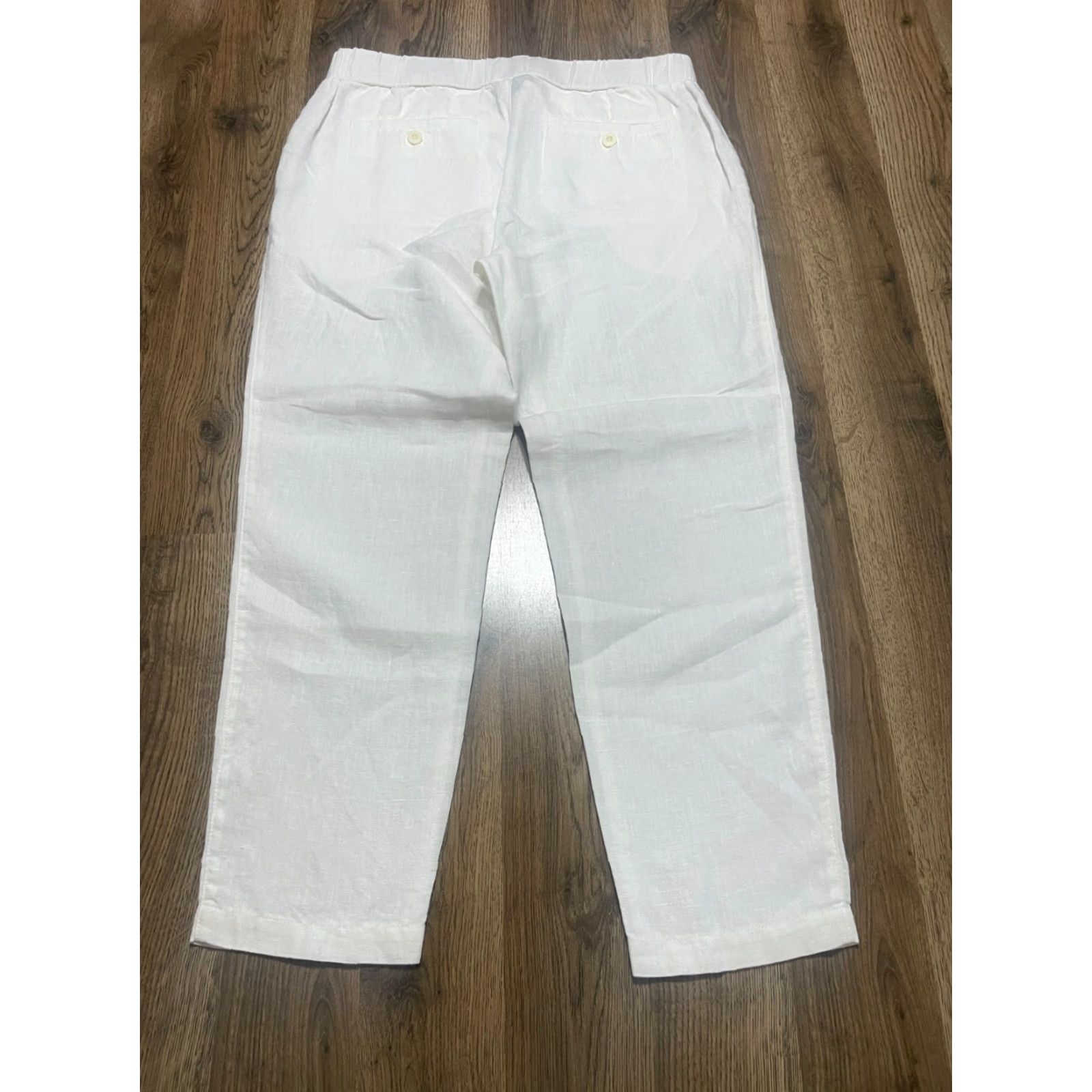 Athleta VINTAGE? (No) Athleta Women Pants 8 White Linen 100% Linen Straight Leg Lightwash Casual Ankle Regular Womens 8 White Linen Pants Size 30" / US 8 / IT 44 - 2 Thumbnail
