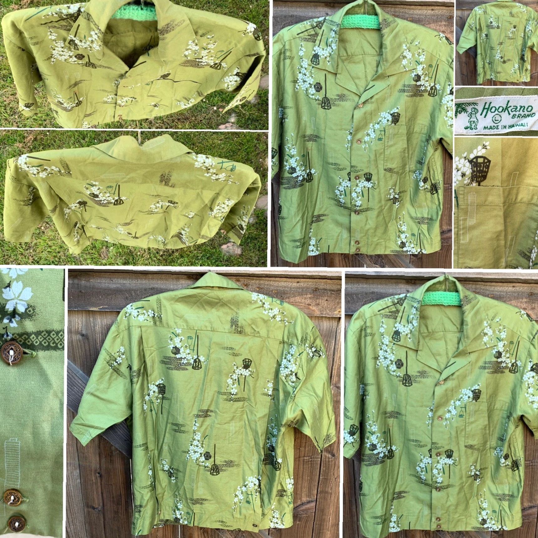 J Brand VINTAGE Hookano Brand made in Hawaii shirt Hawaiian asian tiki aloha size L Size US L / EU 52-54 / 3 - 7 Thumbnail