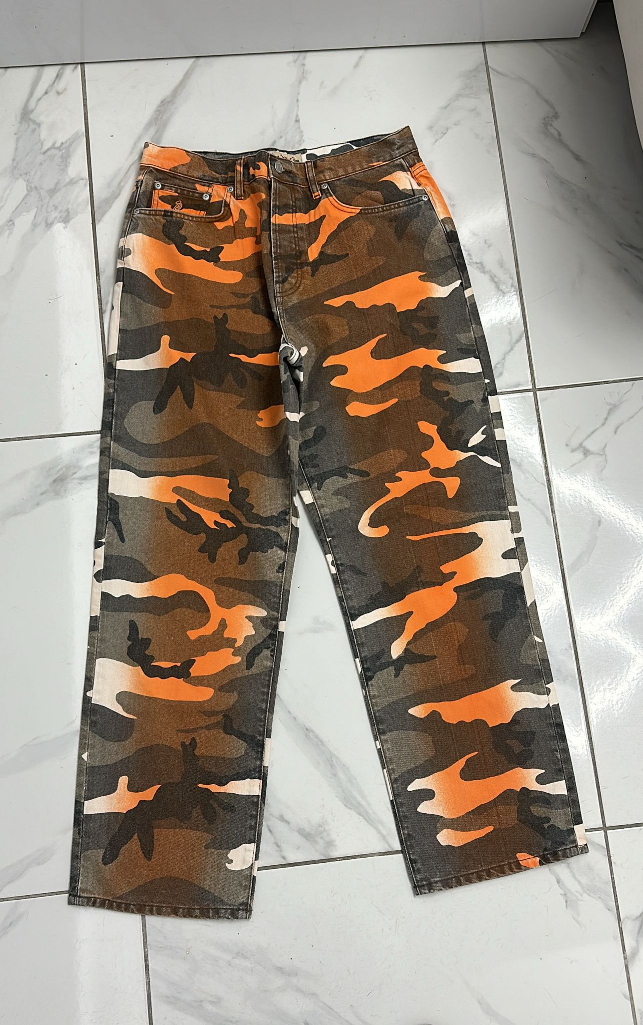 Stussy Stussy Dye Big Ol Spray Jeans Orange Camo Size 30 Size US 30 / EU 46 - 3 Thumbnail