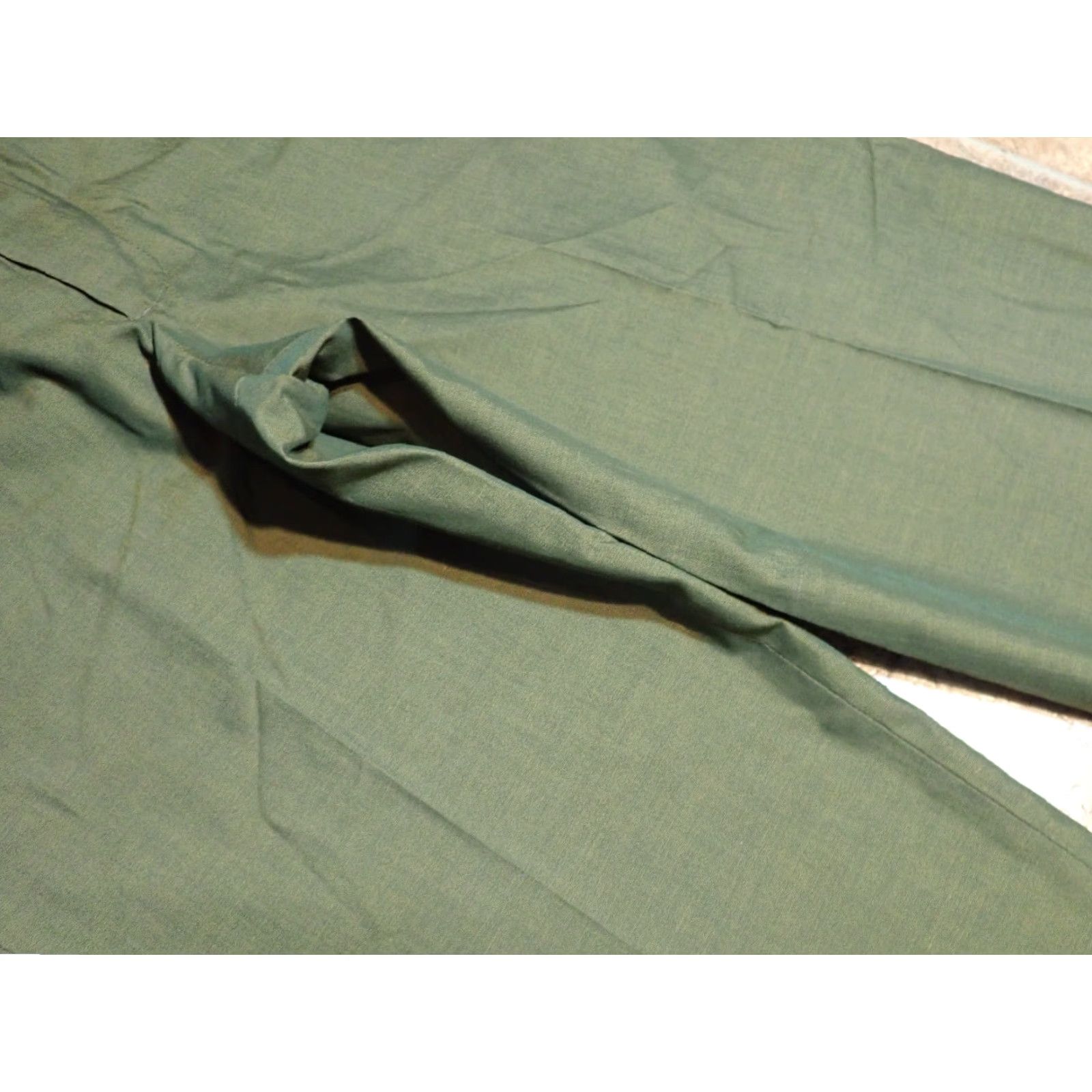 Vintage VINTAGE KORATRON 1960s Green Sharkskin Pants Slacks 35x28 Business Mens Size US 35 - 6 Thumbnail