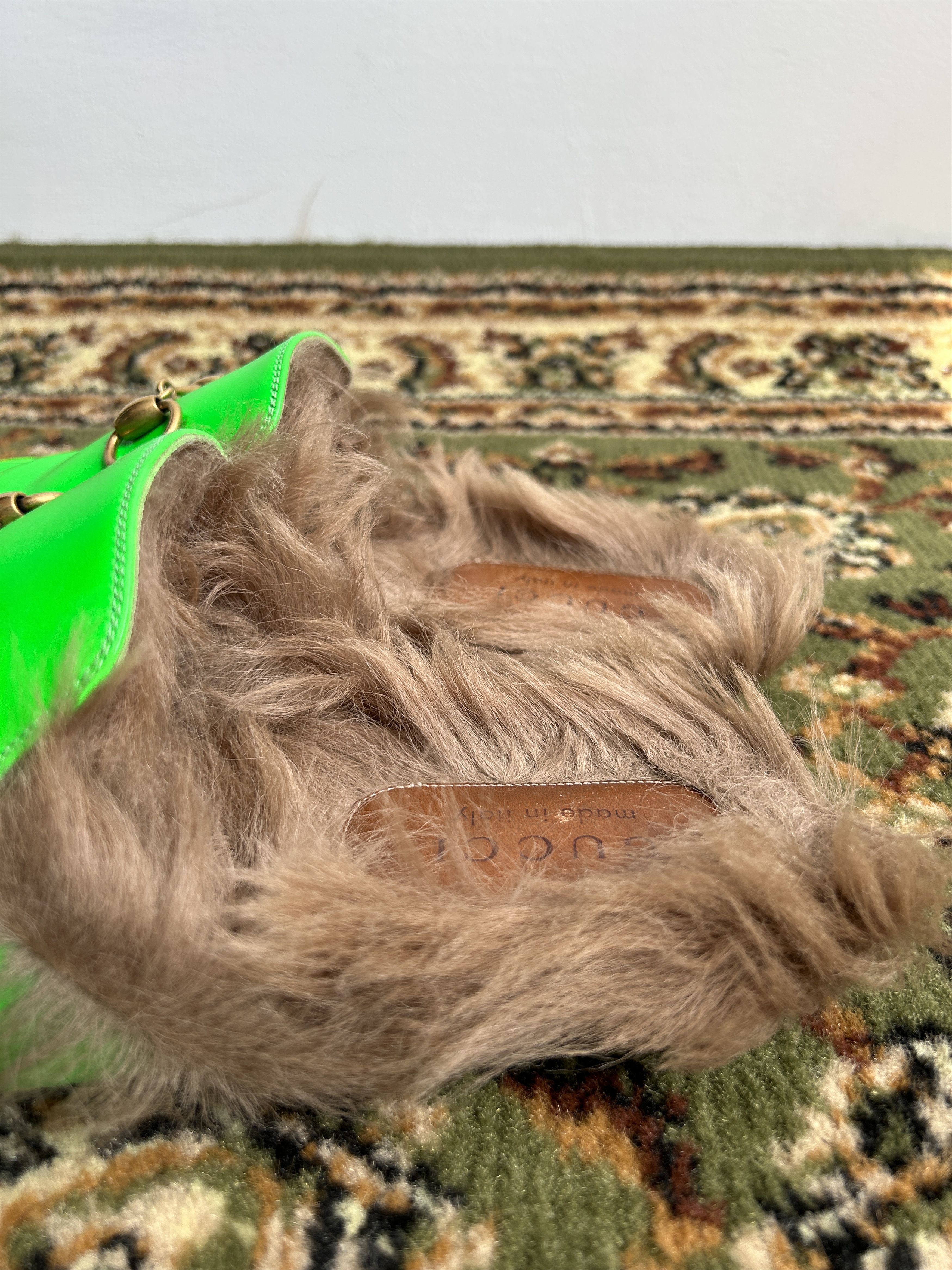 Gucci Gucci princetown horsebit kangaroo fur slip ons neon green Size US 10 / EU 43 - 21 Thumbnail