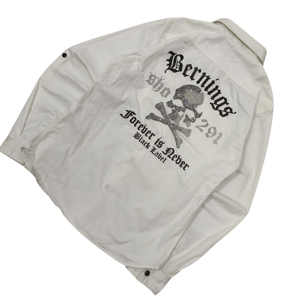 BERNINGS SHO Vintage Y2K BERNINGS-SHO Black Label Skull Shirt Button Up Size US L / EU 52-54 / 3 - 7 Thumbnail