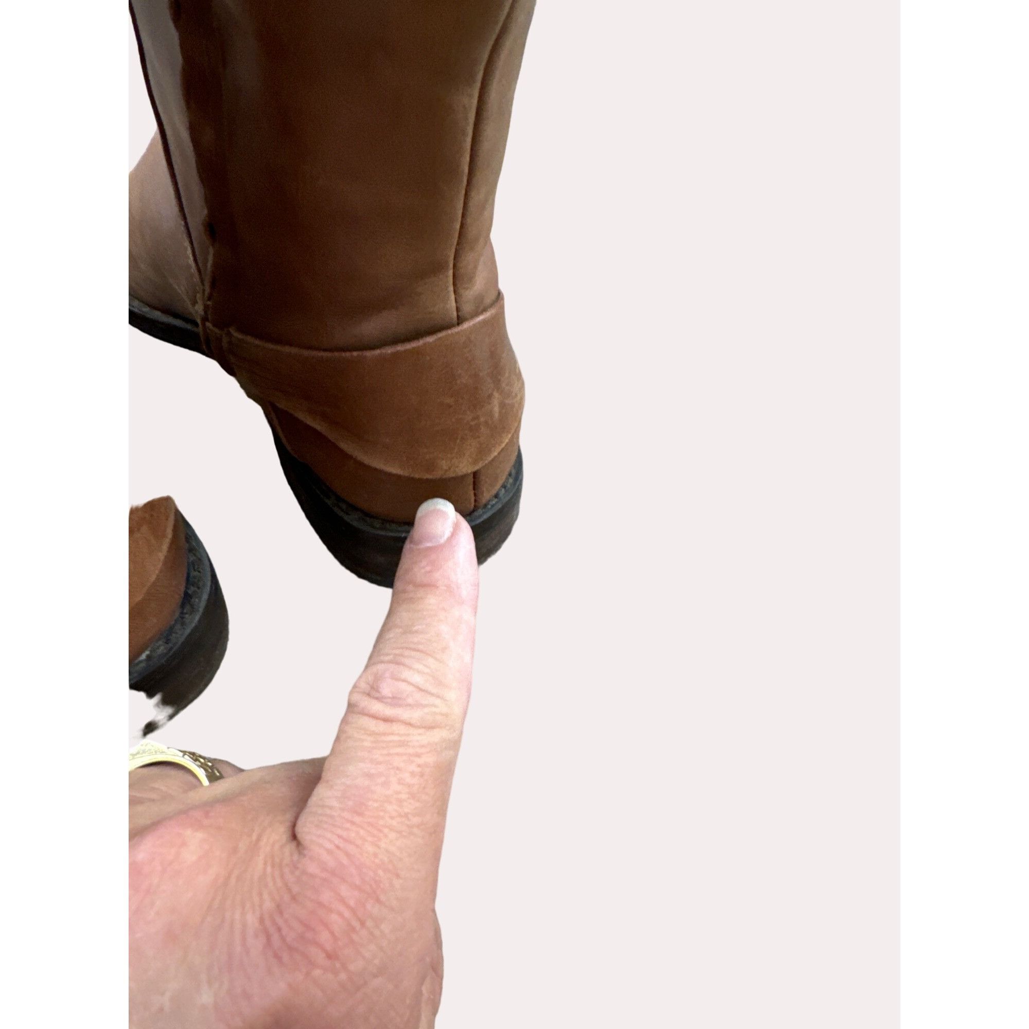 Vintage Halogen Ken Brown women’s brown leather knee boots equestria Size US 5.5 / IT 35.5 - 19 Thumbnail