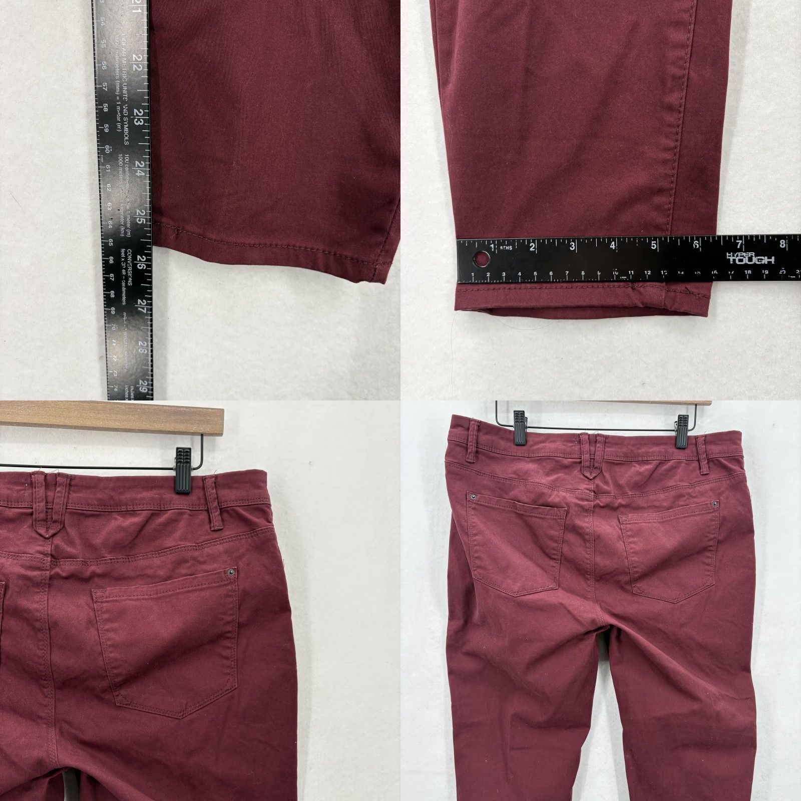 Vintage Curve Appeal Pants Womens 14/32 Burgundy Minimalist Jegging Stretch Skinny NWT Size 36" / US 14 / IT 50 - 9 Thumbnail