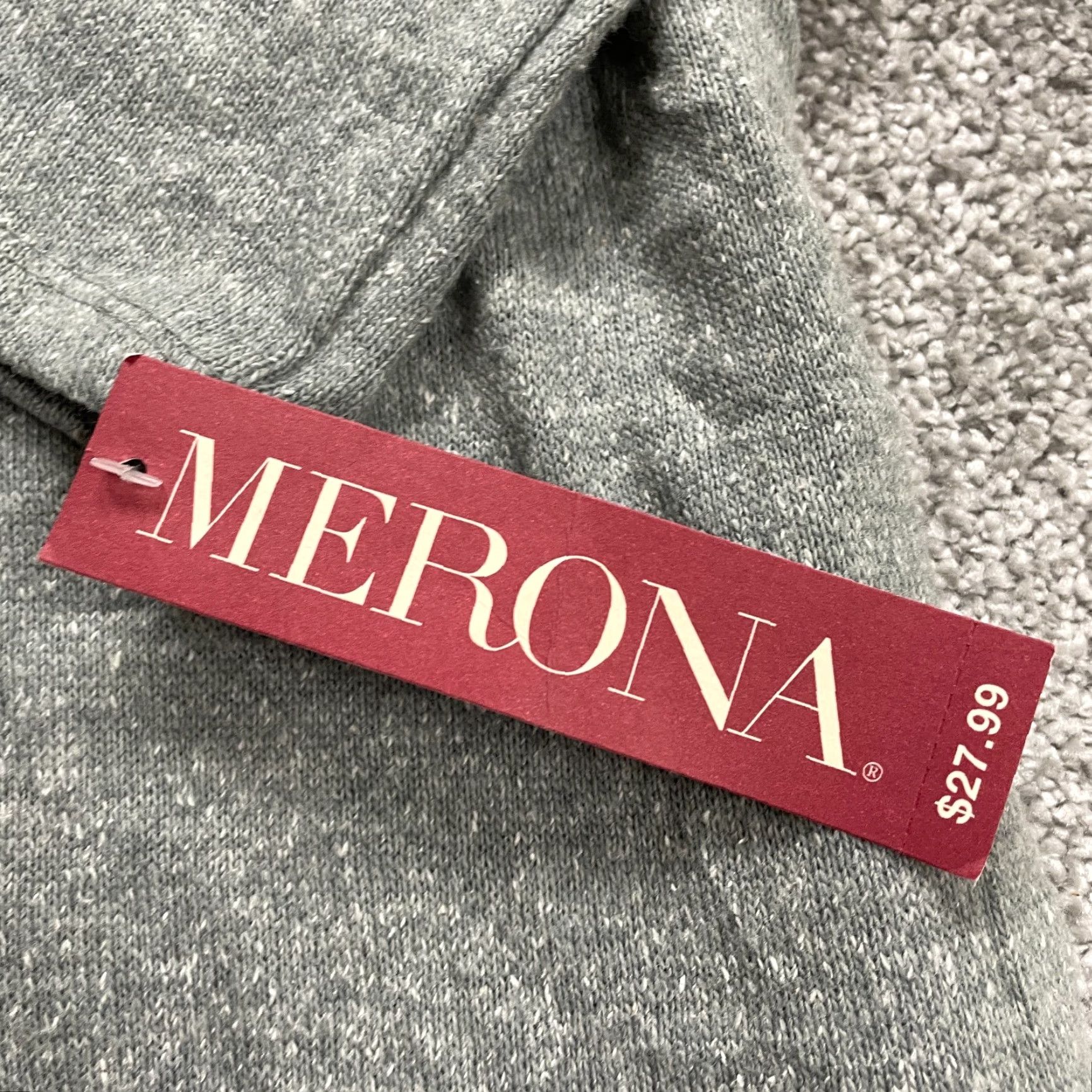 Merona Merona Sweatshirt Shift Dress Womens XS Gray Long Sleeve Round Neck NWT New / Classic Casual Knit Midi Dress Size XS / US 0-2 / IT 36-38 - 3 Thumbnail