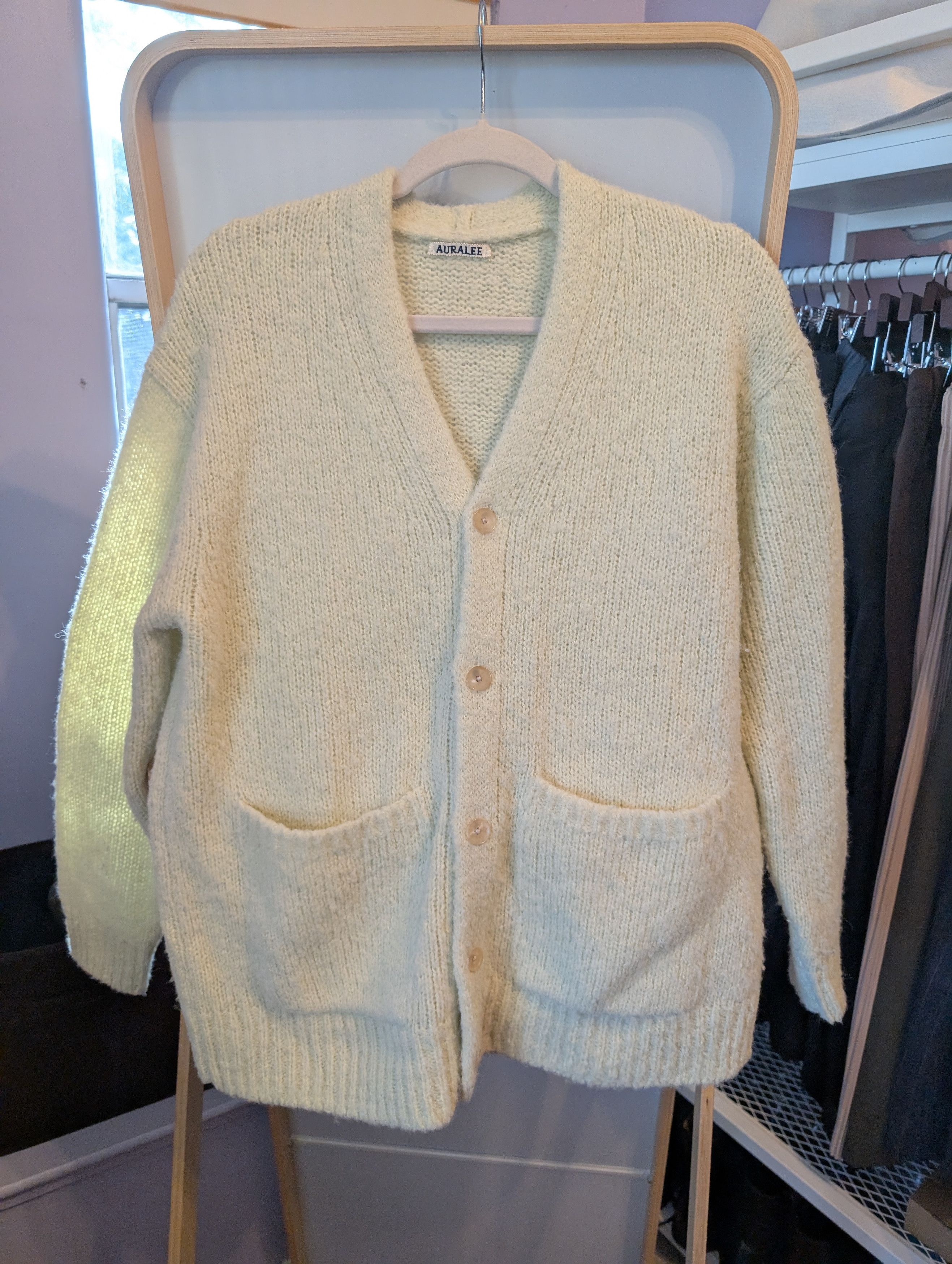 Auralee Grey Stone Washed Cardigan | Grailed