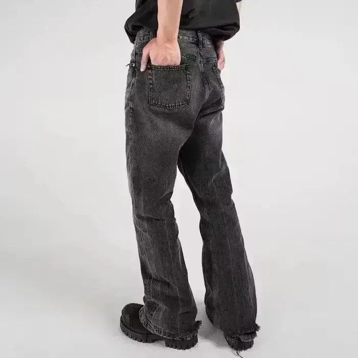 Japanese Brand Washed Vintage Style Straight Wide Leg Denim Pants Size US 32 / EU 48 - 4 Thumbnail