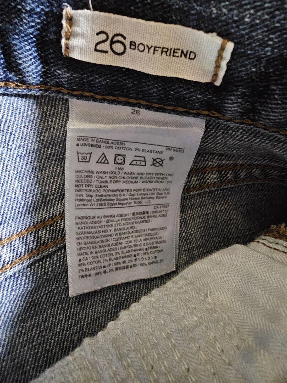 Banana Republic Banana Republic Jeans Womens 26 Boyfriend Blue Distressed Size 26" / US 2 / IT 38 - 4 Thumbnail