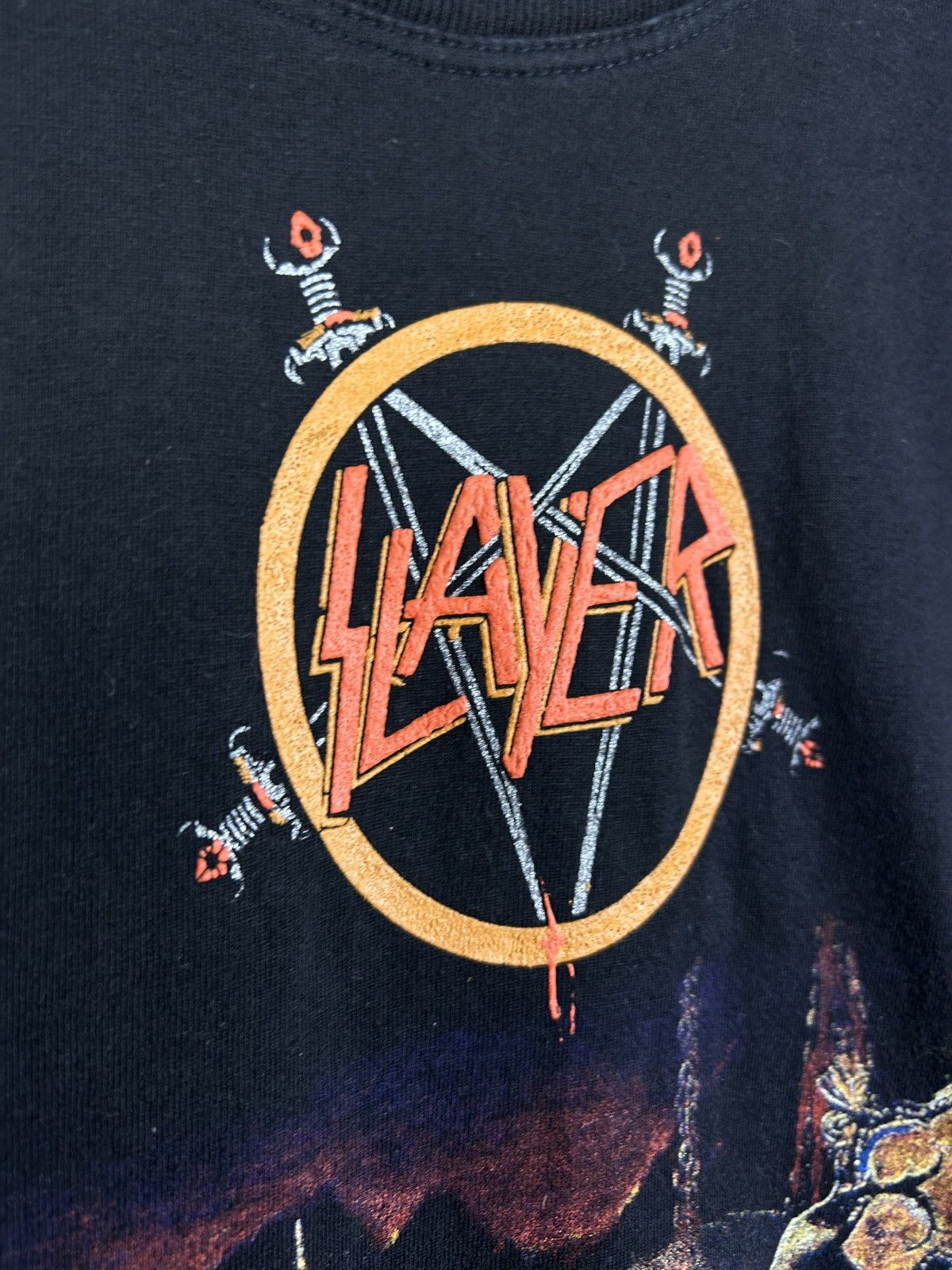 Band Tees Vintage Slayer South Of Heaven Dark Side T-Shirt In Black Size US M / EU 48-50 / 2 - 2 Thumbnail
