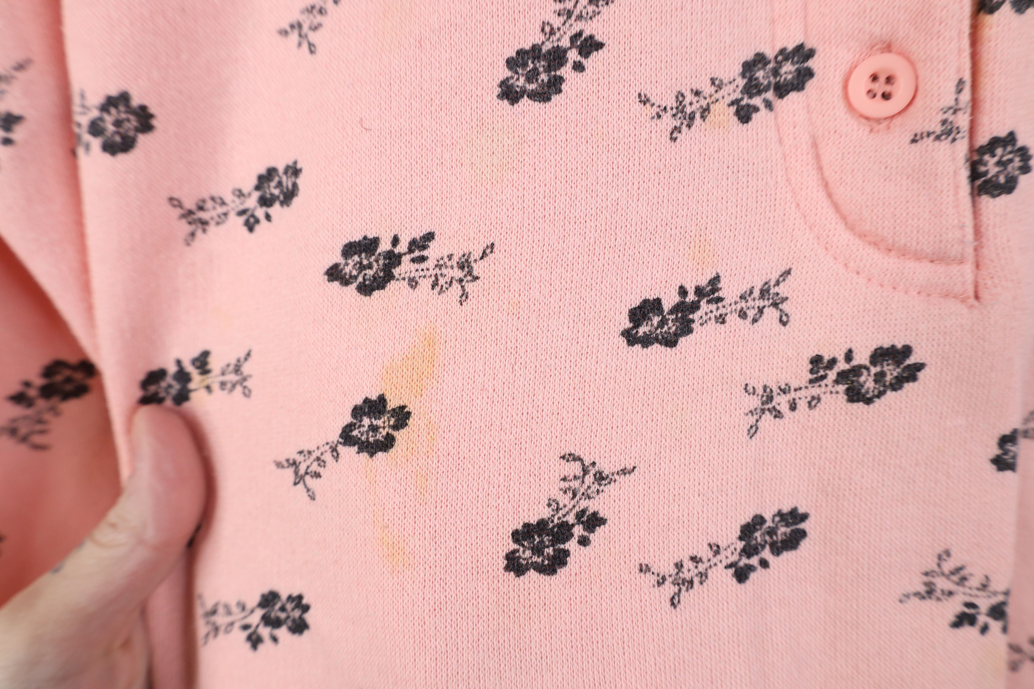 Vintage Vintage 90s Streetwear Flower Henley Sweatshirt Pink Size L / US 10 / IT 46 - 7 Thumbnail