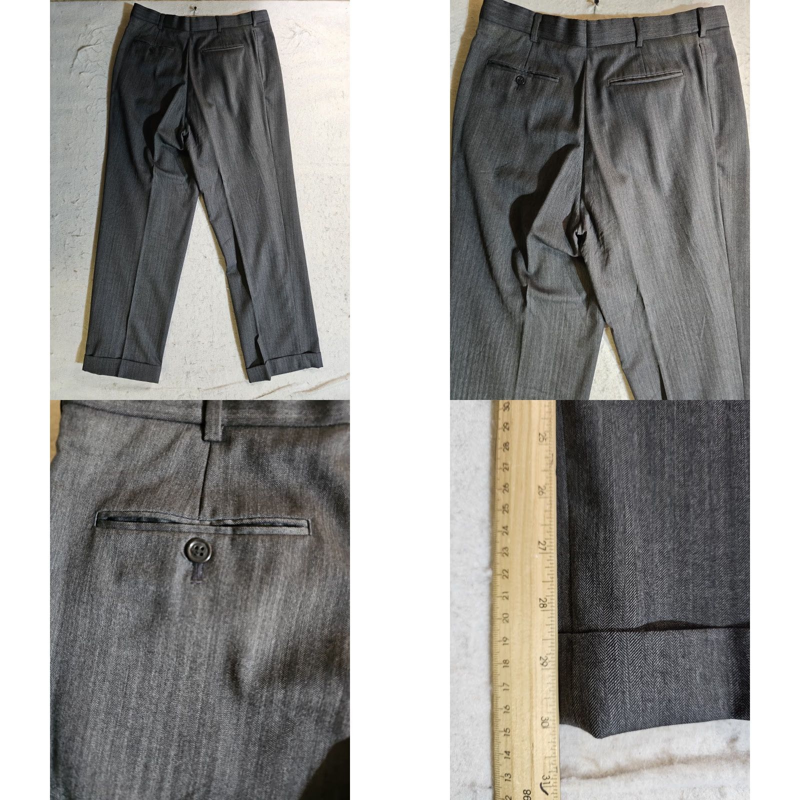 Jos. A. Bank Jos A Bank Signature Collection 100% Wool Gray Striped 2pc Suit Size 43R 34x30 Size 46R - 10 Thumbnail