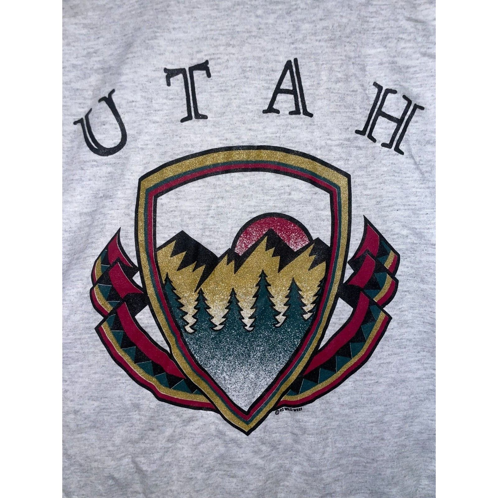 Signal Sport Vintage Utah Shirt State Mountain Gray Tee VTG 90s 1992 M Size US M / EU 48-50 / 2 - 2 Thumbnail