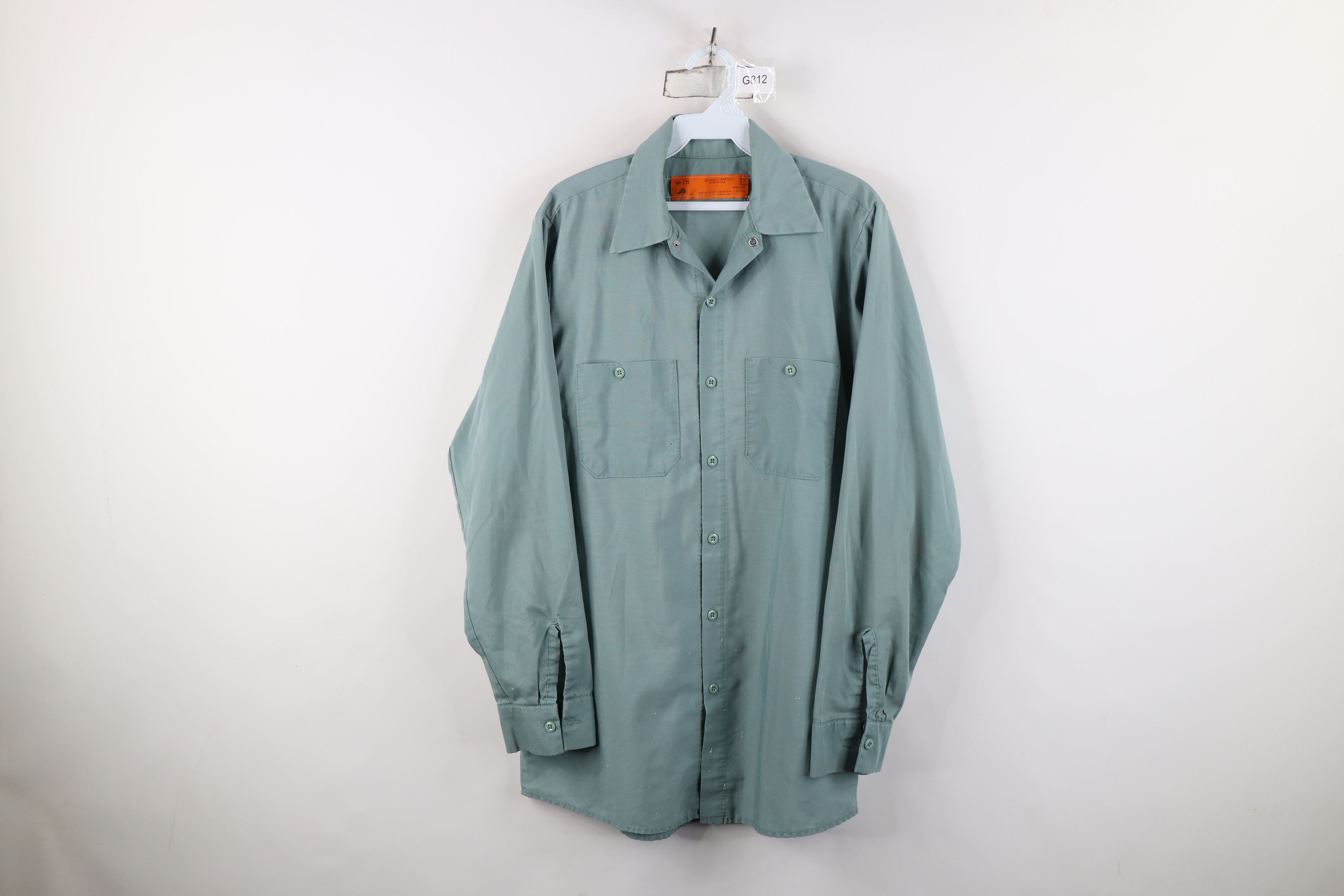 Vintage Vintage 70s Streetwear Mechanic Button Shirt Teal USA Size US M / EU 48-50 / 2 - 1 Thumbnail
