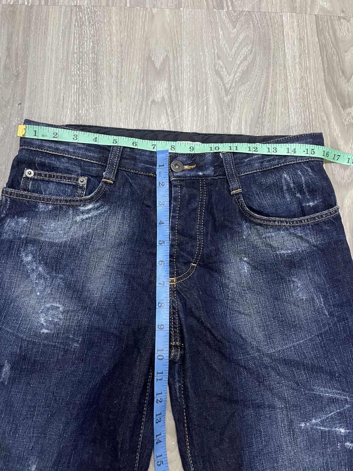 Dolce & Gabbana DOLCE & GABBANA Men’s Distressed Denim Blue Black Logo Size US 32 / EU 48 - 12 Thumbnail