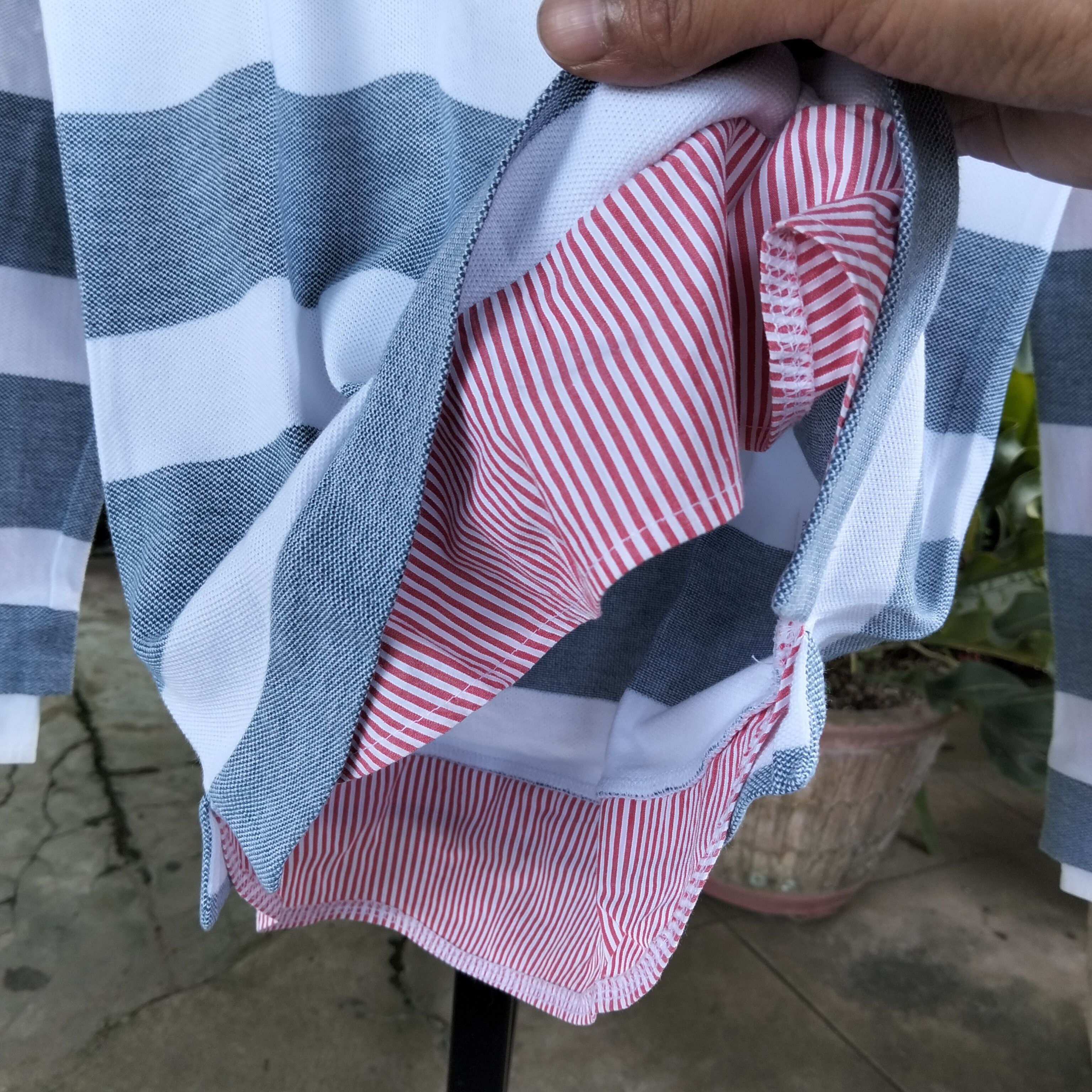 Katharine Hamnett London Katharine Hamnett London Stripe Double Layer Long Sleeve Tee Size US S / EU 44-46 / 1 - 5 Thumbnail