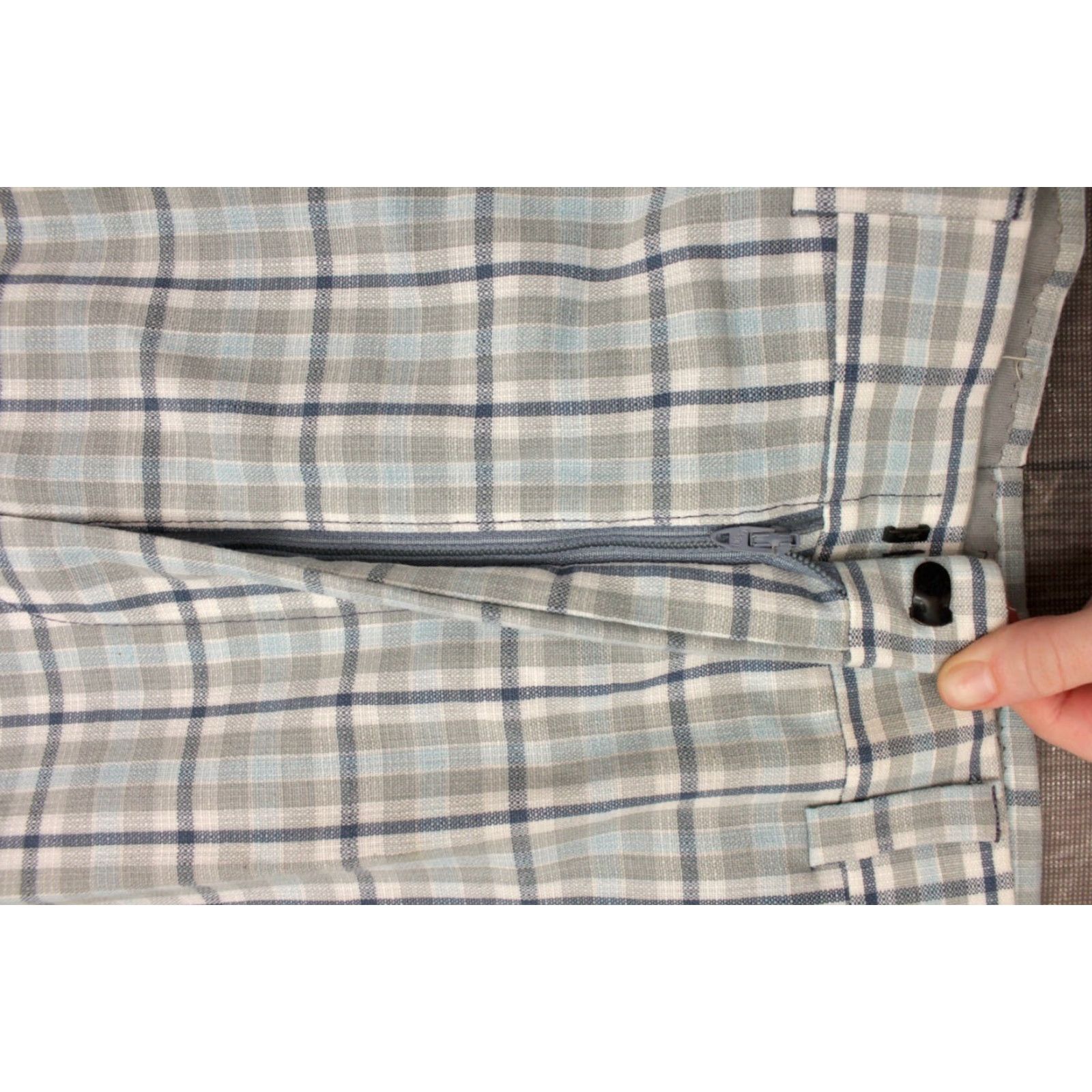 Vintage VINTAGE Men’s NOS VTG 1970s Blue & White Plaid Pants 42x40 Long Polyester Golf Slacks Size US 42 / EU 58 - 6 Thumbnail