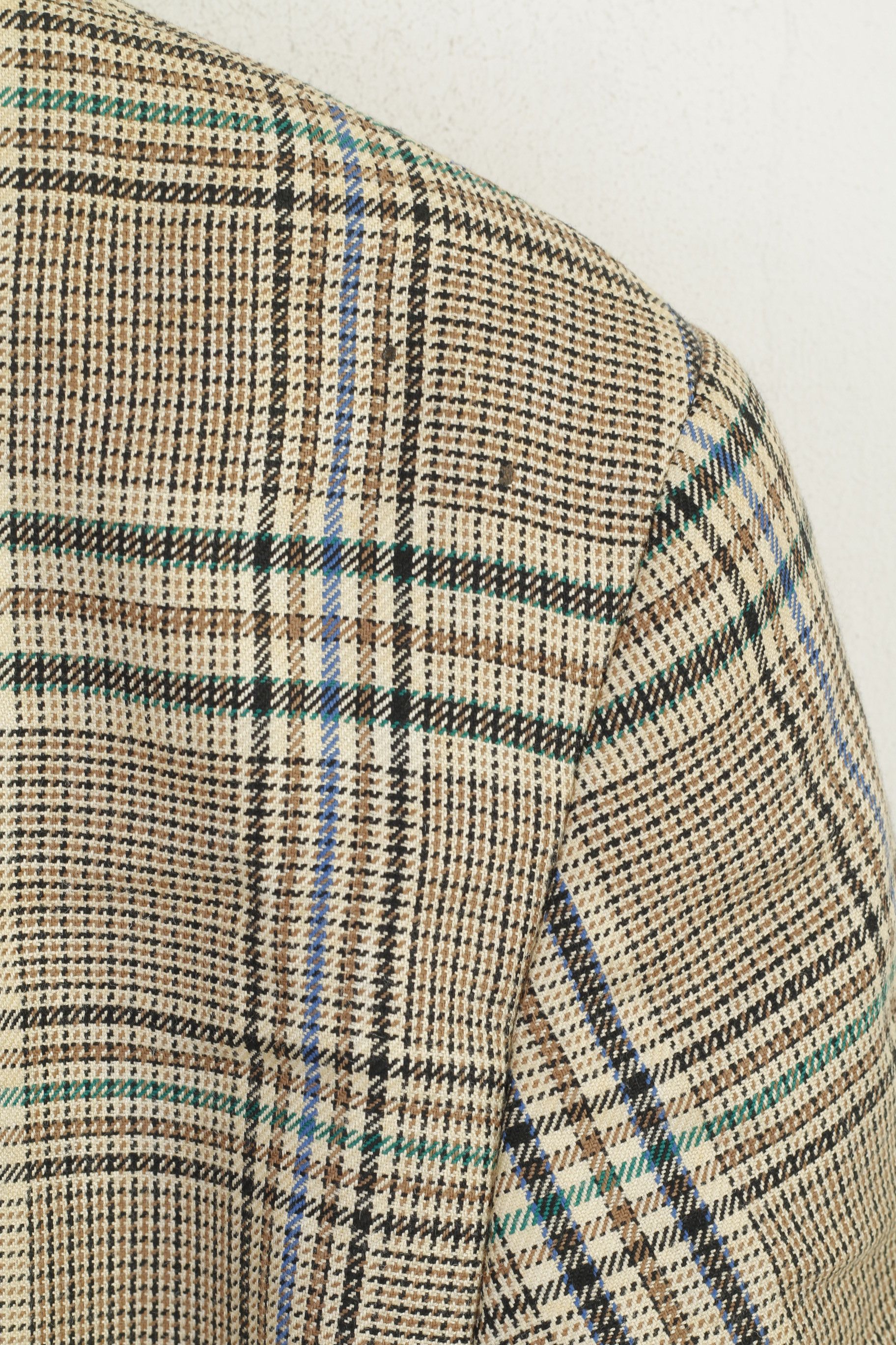 Vintage Sebastiano Women 42 XL Blazer Beige Wool Check 6220 Size L / US 10 / IT 46 - 5 Thumbnail