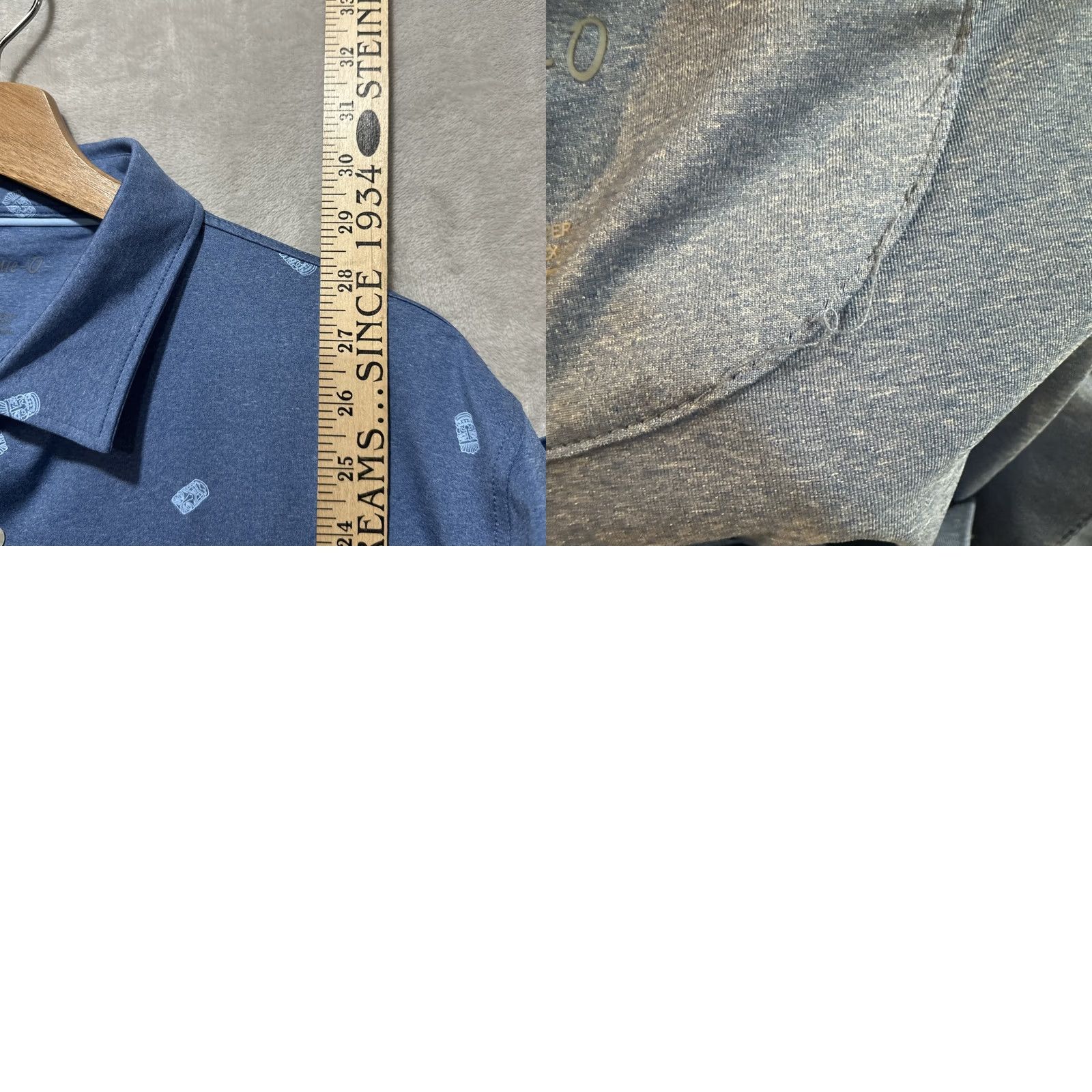 johnnie-O Johnnie-O Okie Polo Shirt Short Sleeve L Embroidered Logo Tiki Print Blue Mens Polo Size US L / EU 52-54 / 3 - 8 Thumbnail