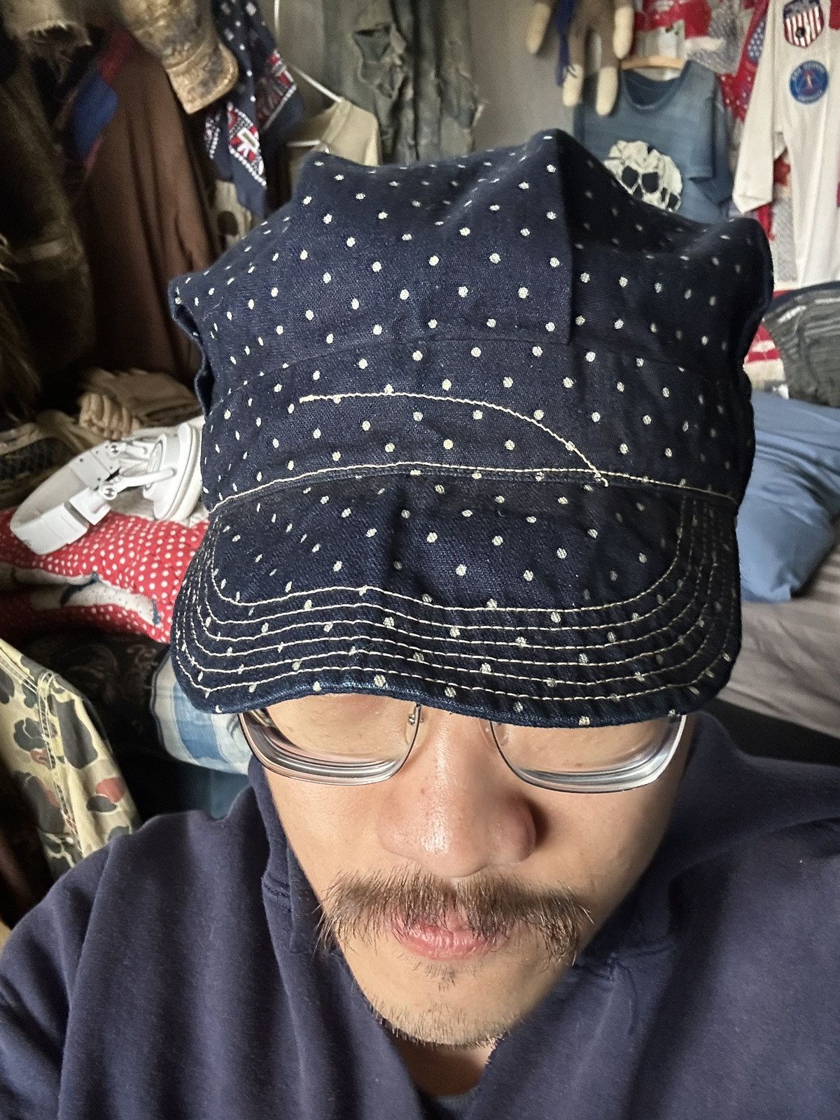 Sugar Cane Union Made Polka Dots Newboys wabash conductor kountry cap Size ONE SIZE - 10 Thumbnail