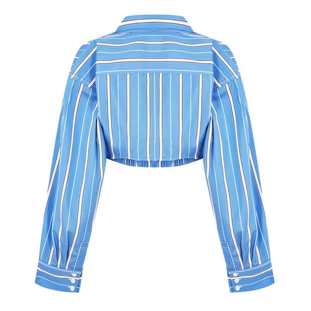 Jacquemus o1g2r1mq1024 Shirt in Blue Stripes Size M / US 6-8 / IT 42-44 - 2 Thumbnail