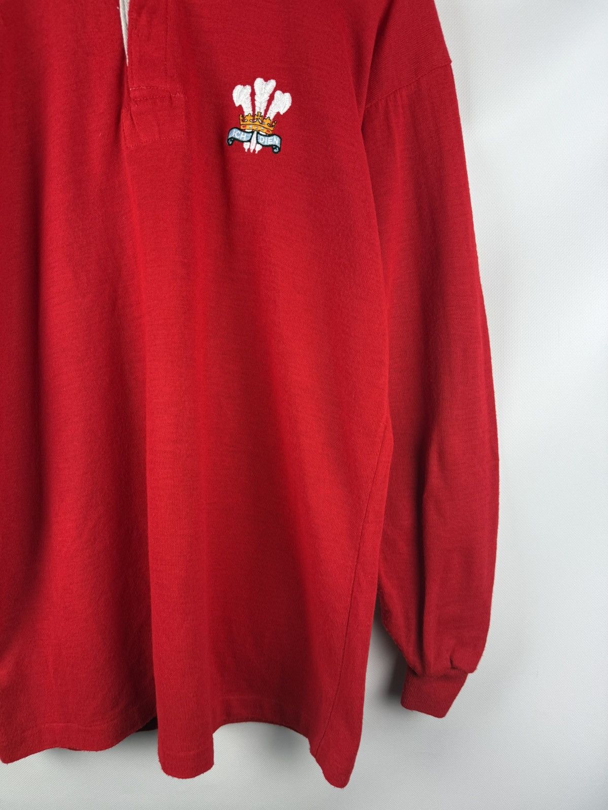 Vintage Vintage 80s Halbro Wales Rugby Union Ich Dien Jersey Shirt Size US L / EU 52-54 / 3 - 6 Thumbnail