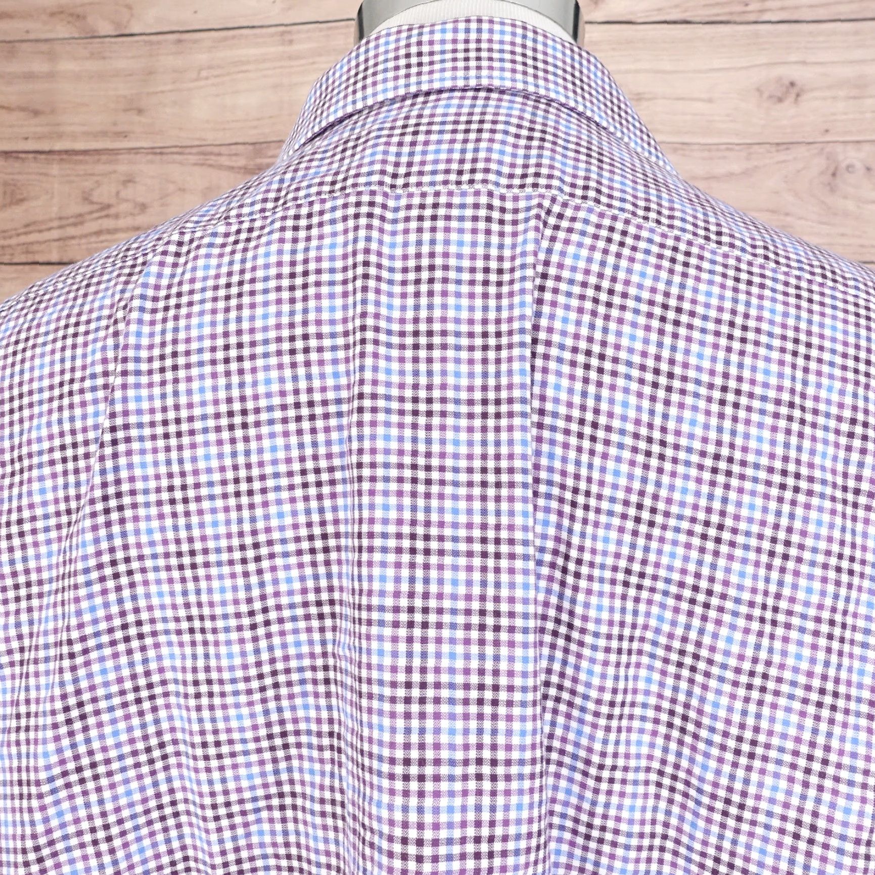 Van Heusen Vintage Van Heusen Dress Shirt Gingham Check Long Sleeve Business Casual Mens 18 Size 48R - 5 Thumbnail