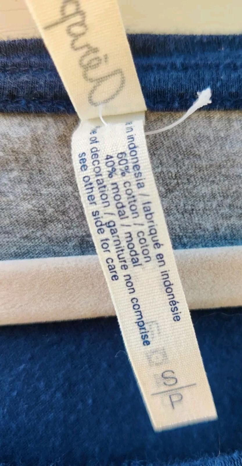 Aeropostale Aeropostale Gray & Navy Blue Striped Blouse Dolman Sleeve Sm Size S / US 4 / IT 40 - 7 Thumbnail