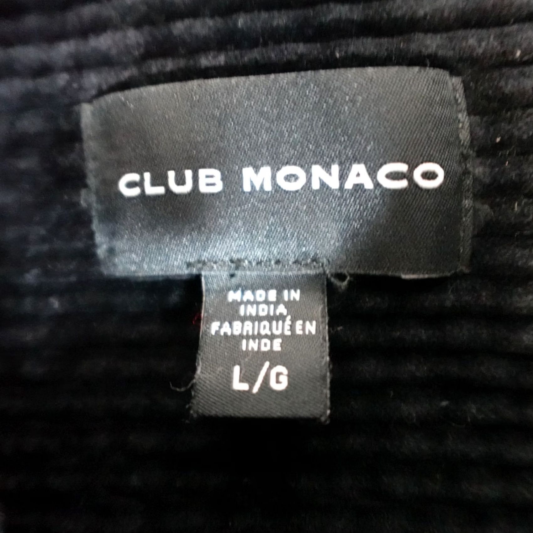 Club Monaco Club Monaco Shirt Mens Large Black Corduroy Overshirt Shacket Button-Up Casual Pockets Cotton Size US L / EU 52-54 / 3 - 7 Thumbnail
