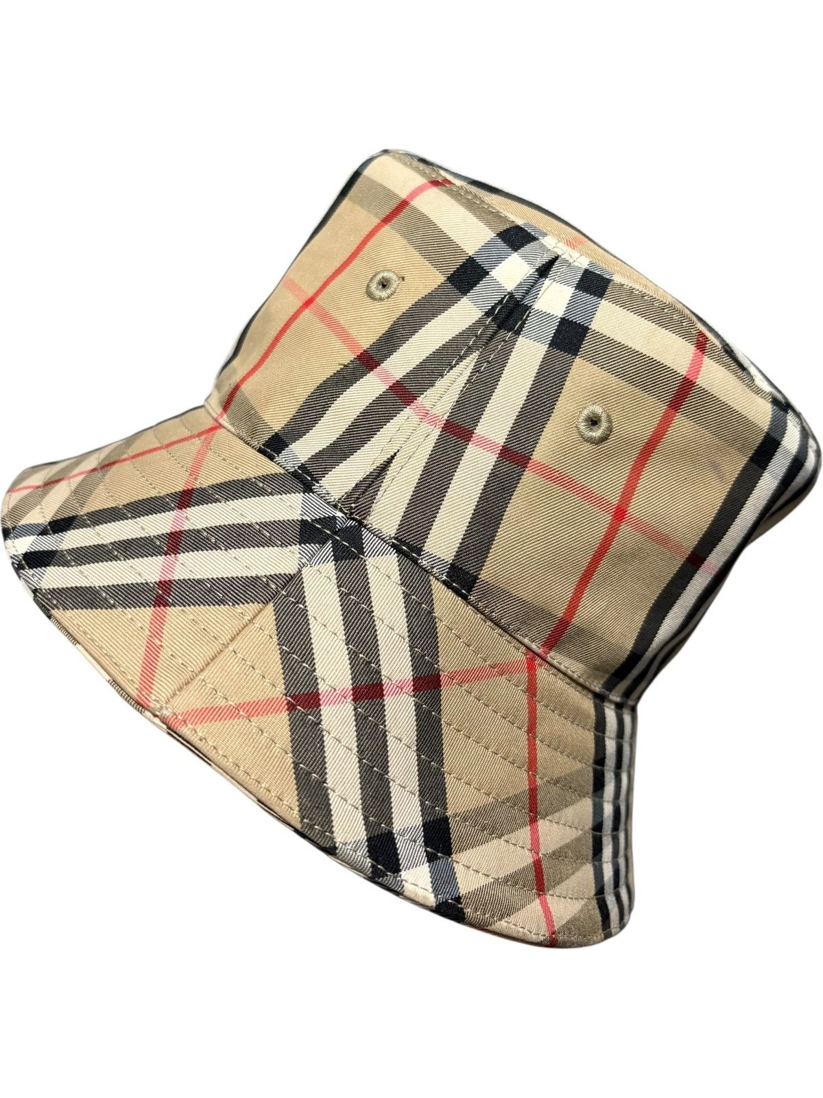 Burberry Bucket Hat Check Plaid Logo striped if six was nine