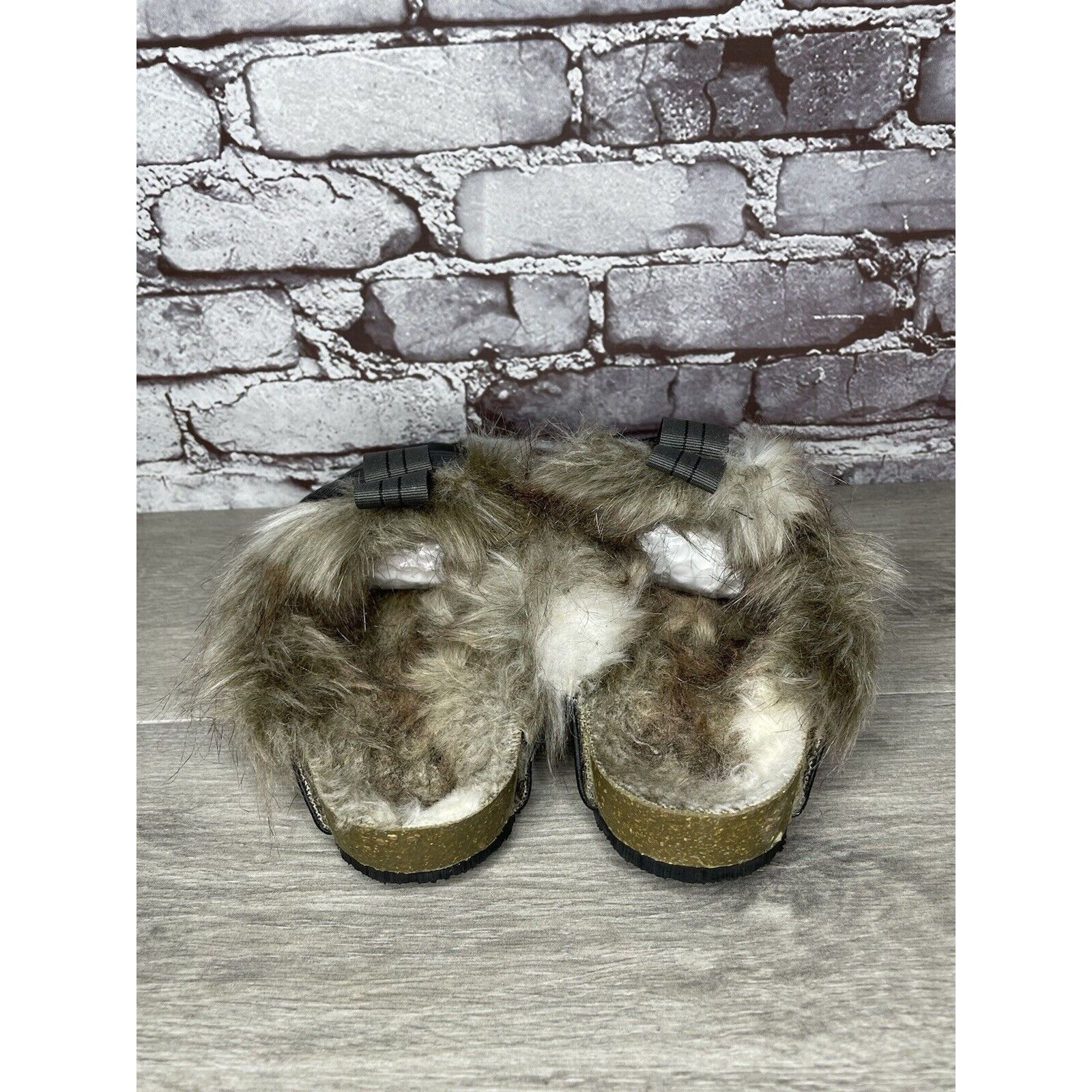 Other BANTHA Vibram Black Leather Sherpa Fur Lined Cork Mules Shoe Size US 10.5 / IT 40.5 - 4 Thumbnail