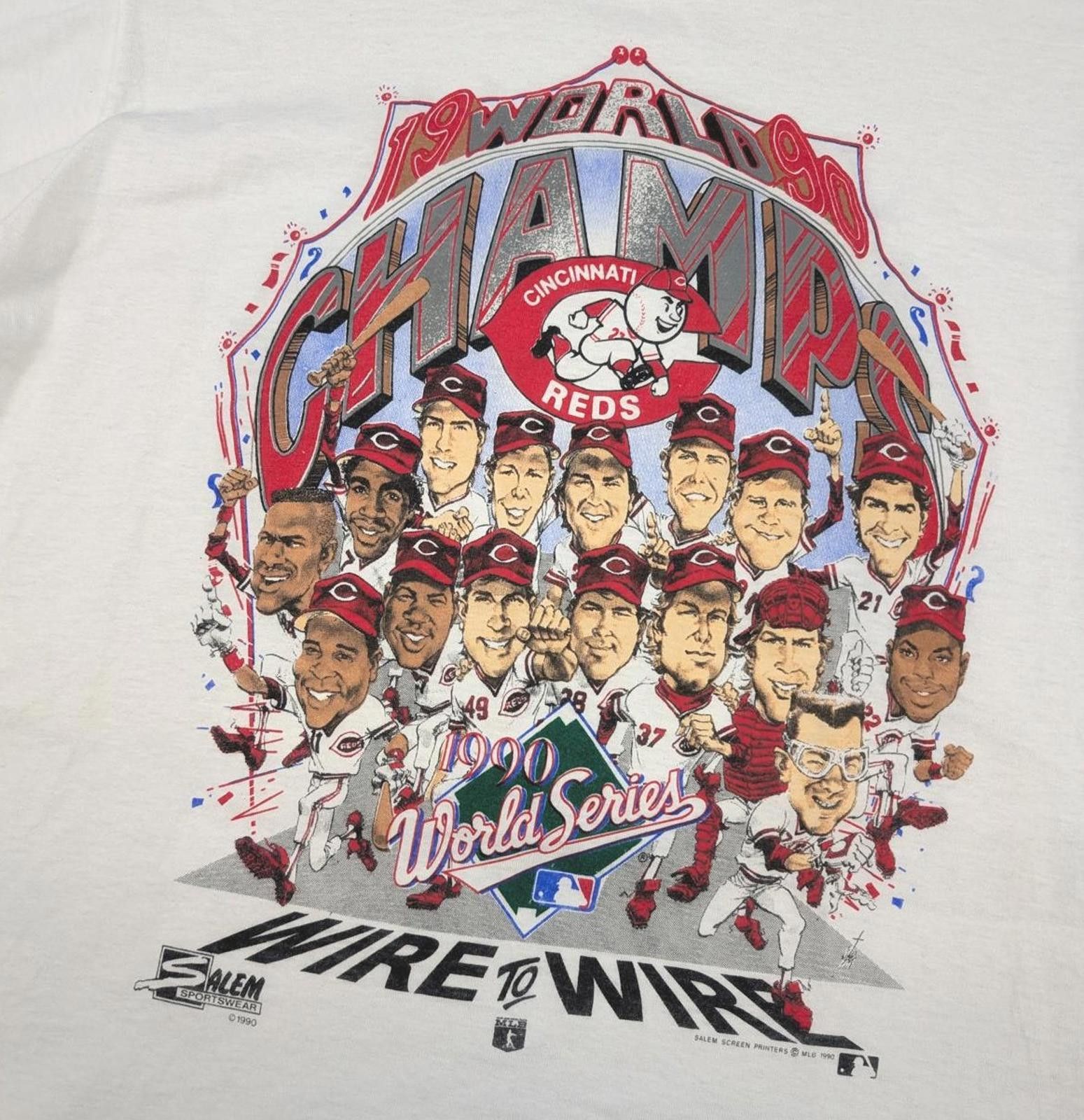 Salem Sportswear Vintage 90s Cincinnati Reds World Champs Cartoon T-shirt Size US L / EU 52-54 / 3 - 2 Thumbnail
