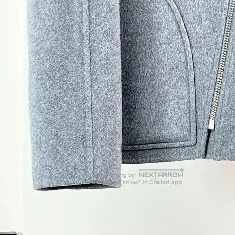 Hermes Hermes Gray Two-Pocket Stand Collar Diagonal Zip Cashmere Size XXS / US 00 / IT 34 - 5 Thumbnail