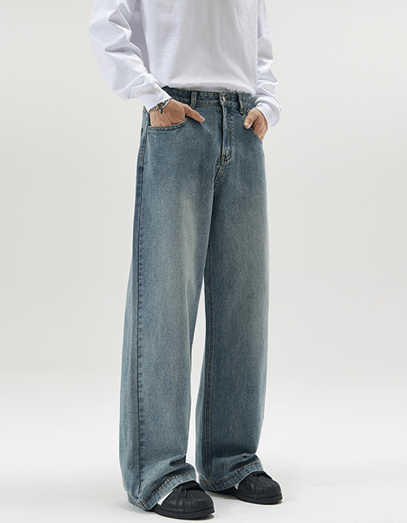 Japanese Brand × Jean Men's American loose straight wide-leg jeans Size US 32 / EU 48 - 4 Thumbnail
