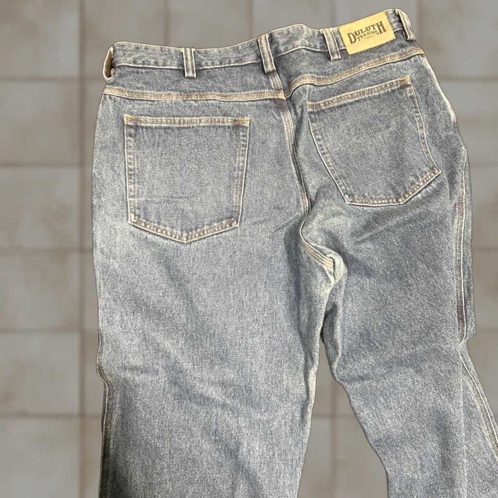 CO Duluth Trading Co Jeans Men 36 Blue Dark Wash Straight Work 36x30 Denim Cotton Relaxed Regular XS? Size US 36 / EU 52 - 1 Thumbnail
