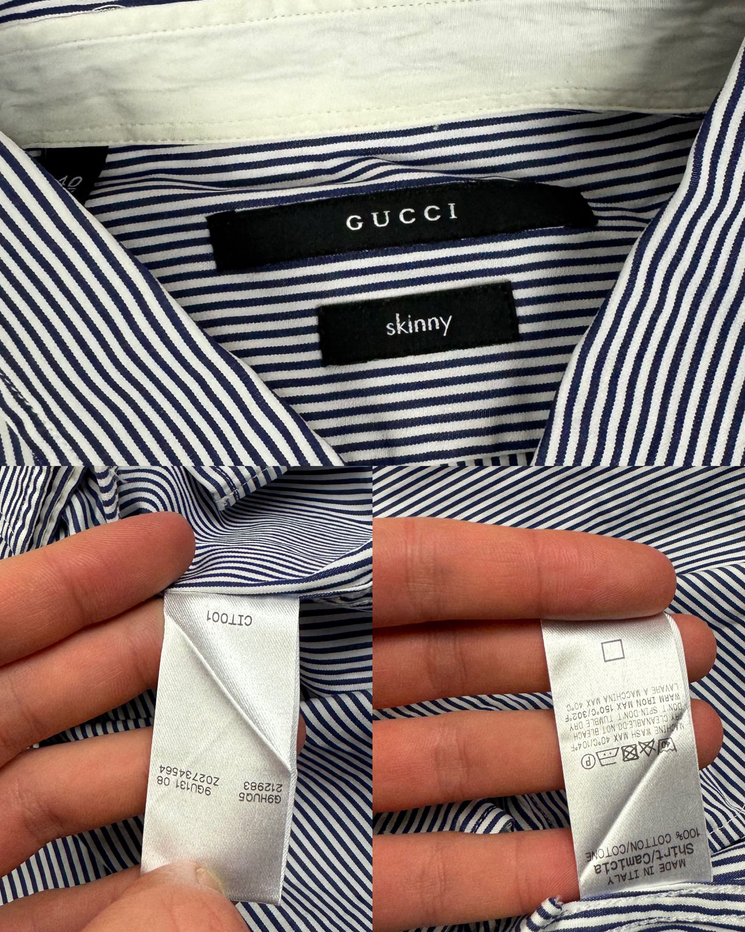 Gucci Gucci Men Cotton Stripe Button-Down Shirt Size US M / EU 48-50 / 2 - 2 Thumbnail
